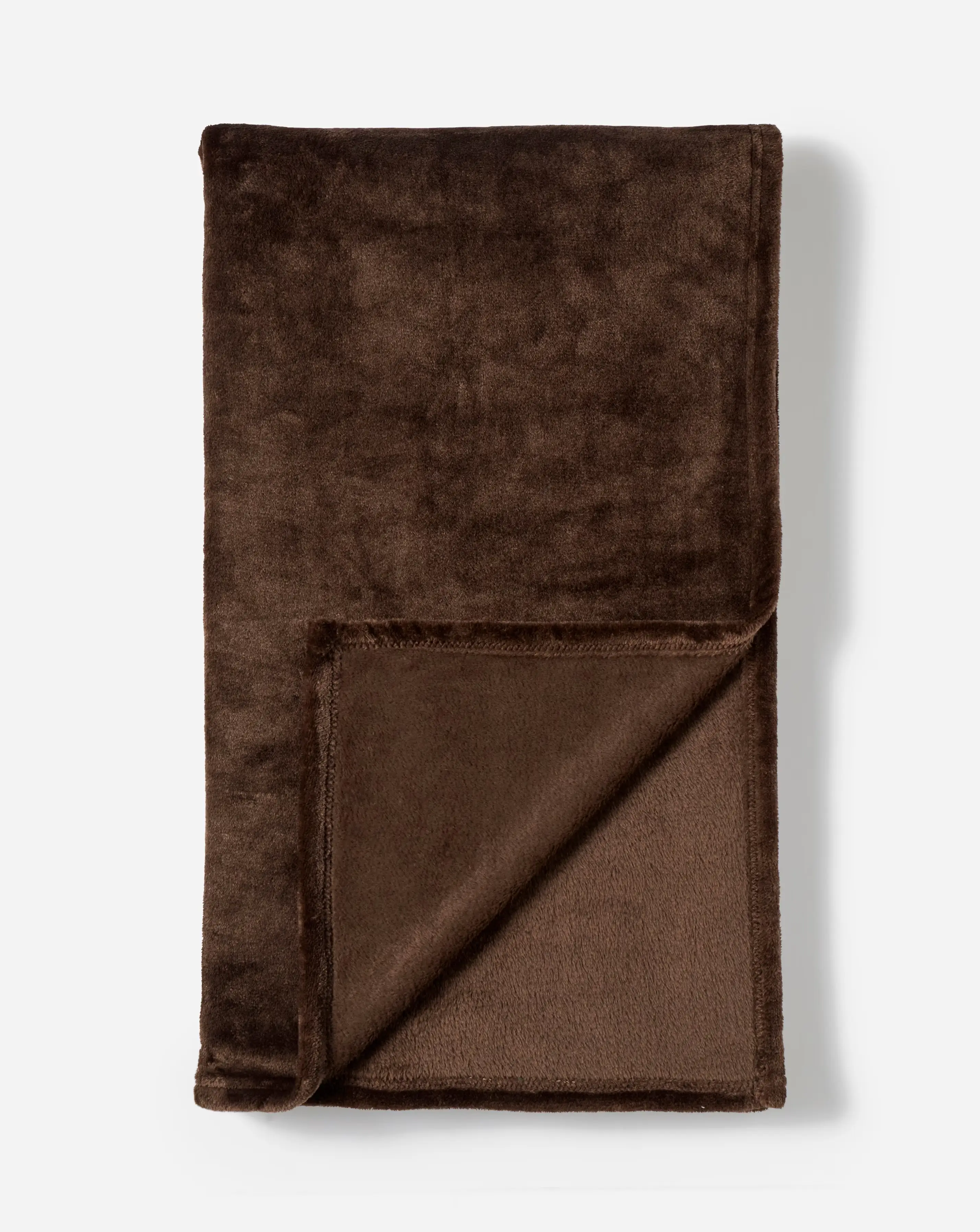 Plush Fleece Throw - Chocolate 3 Plush Fleece Throw - Chocolate
