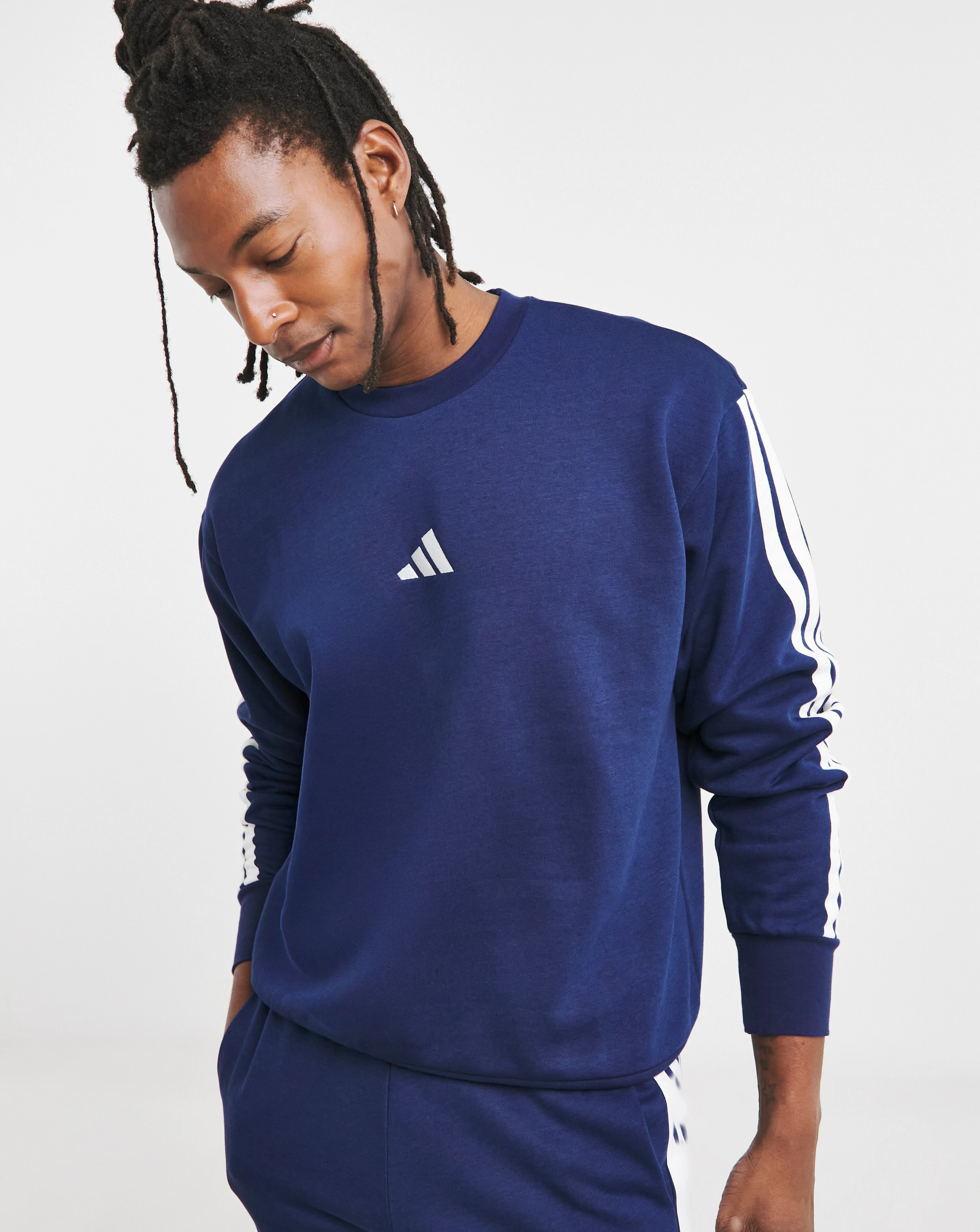 adidas 3 Stripes Fleece Sweatshirt 1 adidas 3 Stripes Fleece Sweatshirt
