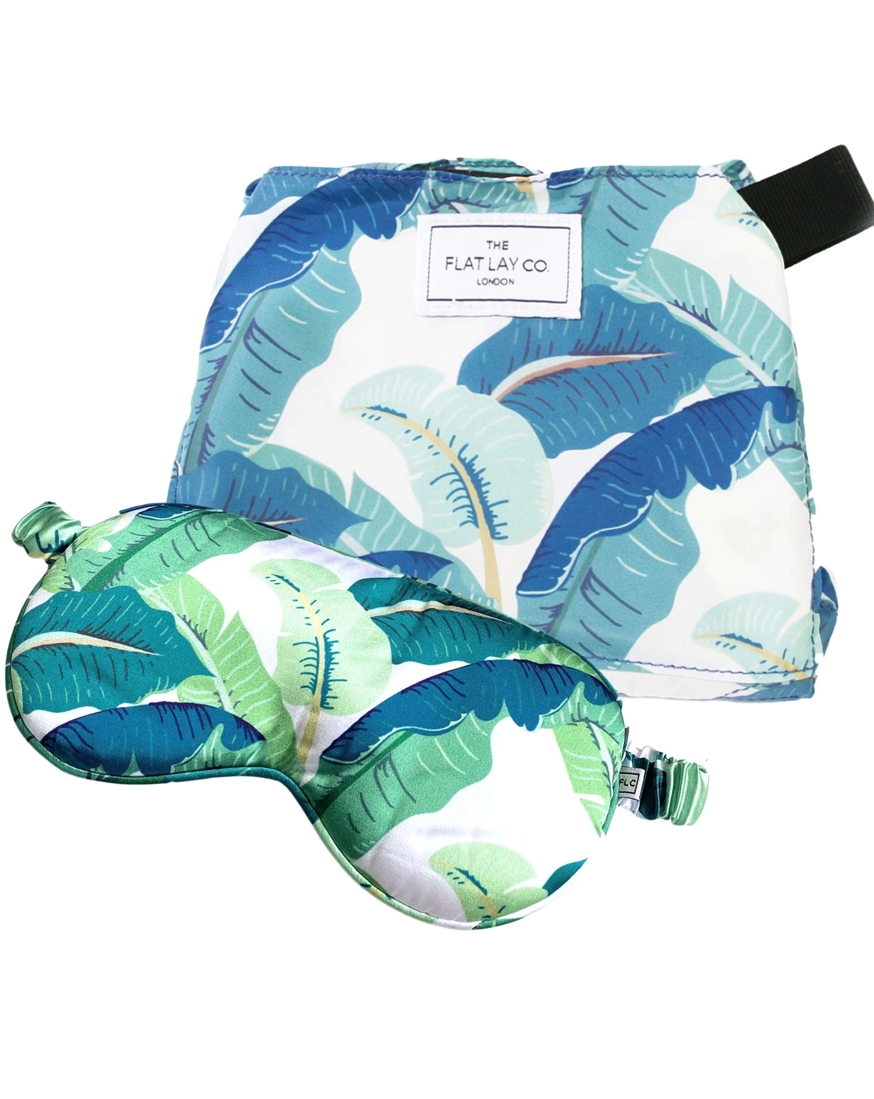 Flat Lay Tropical Makeup Bag Eyemask Set 1 Flat Lay Tropical Makeup Bag Eyemask Set