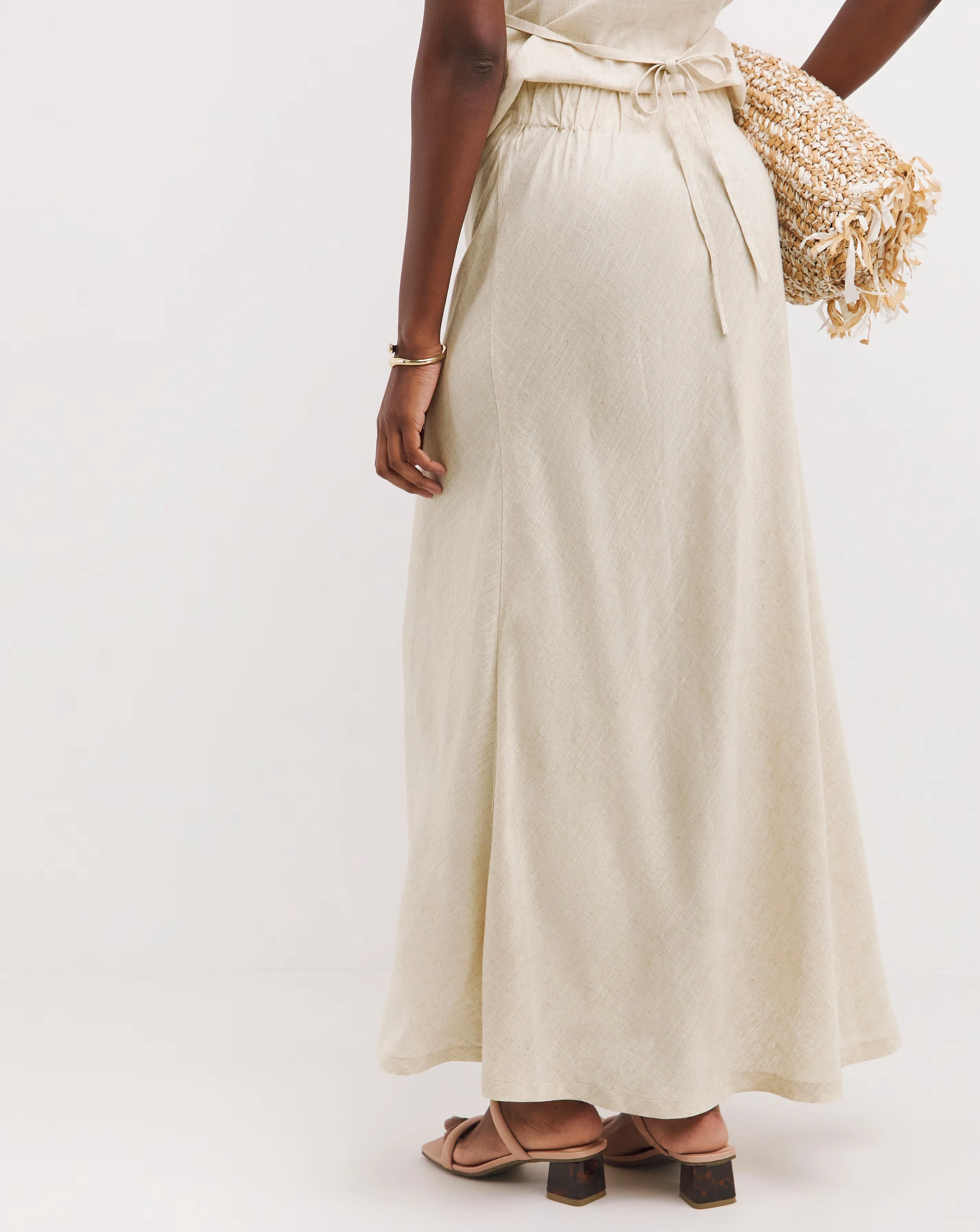 Sand Linen Mix Bias Cut Maxi Skirt 5 Sand Linen Mix Bias Cut Maxi Skirt