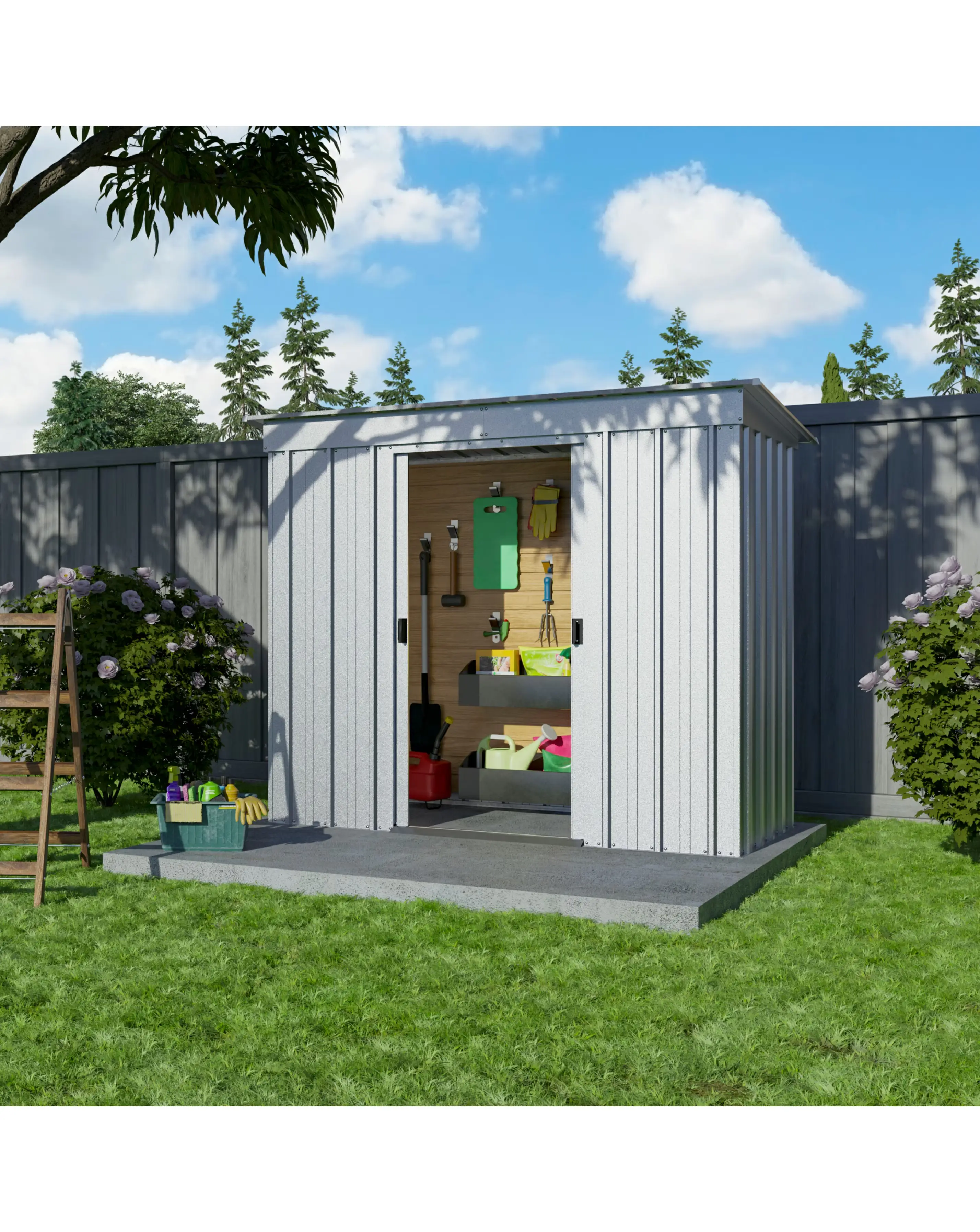 Yardmaster 6 x 4ft Pent Metal Shed 4 Yardmaster 6 x 4ft Pent Metal Shed