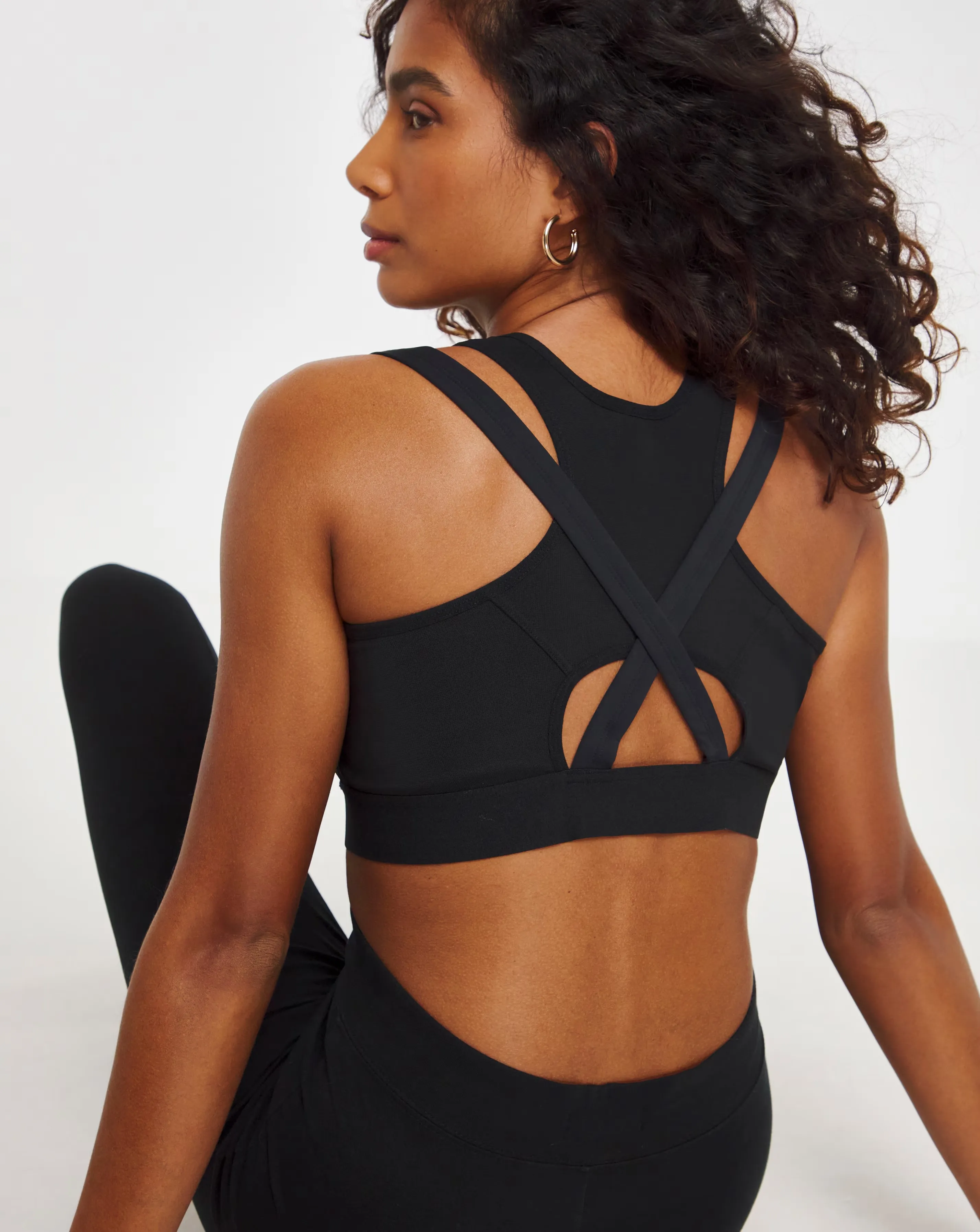 Figleaves Two Layer Zip Front Sports Bra (B-F) Black 3 Figleaves Two Layer Zip Front Sports Bra (B-F) Black