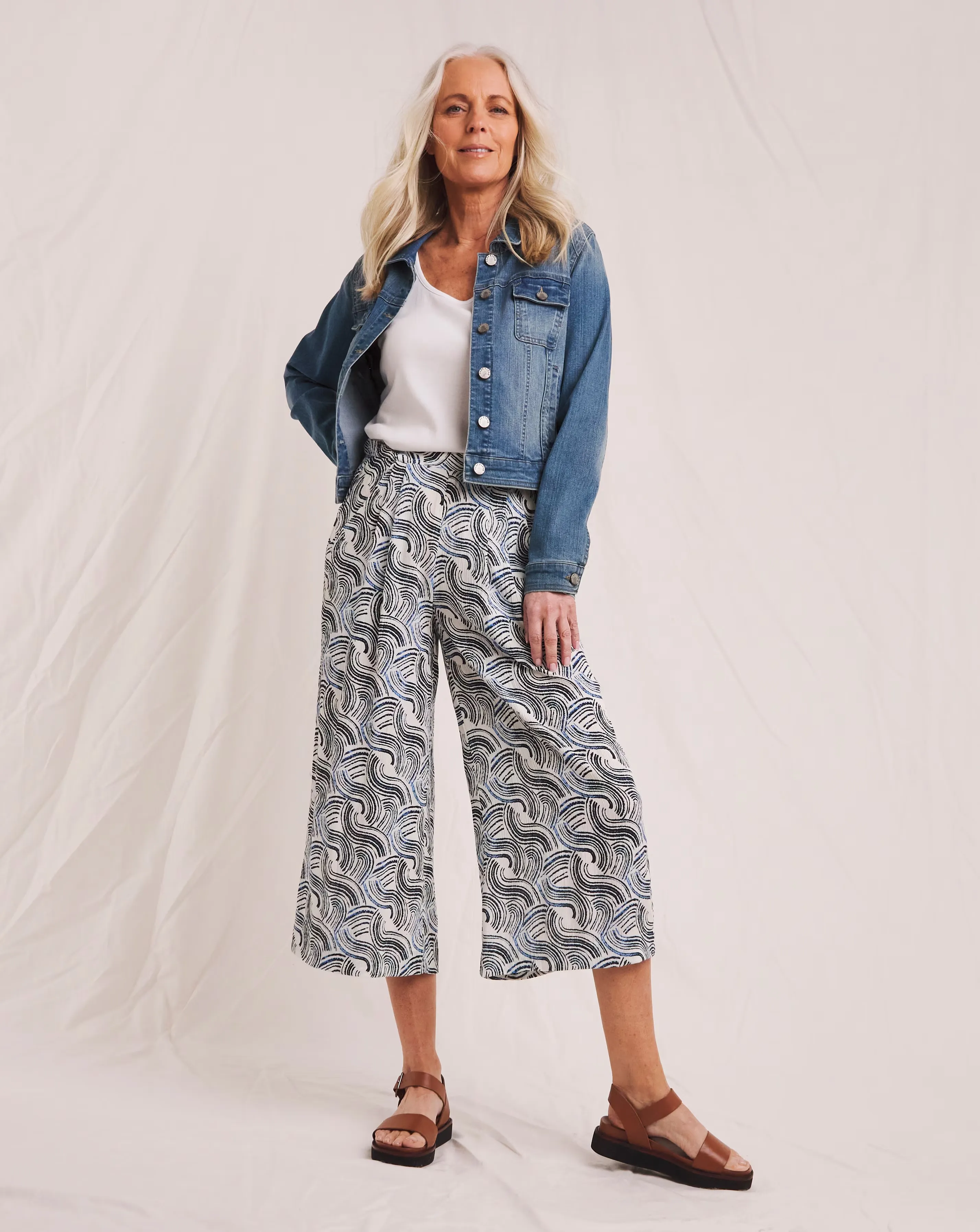 Julipa Printed Textured Crinkle Culotte 1 Julipa Printed Textured Crinkle Culotte