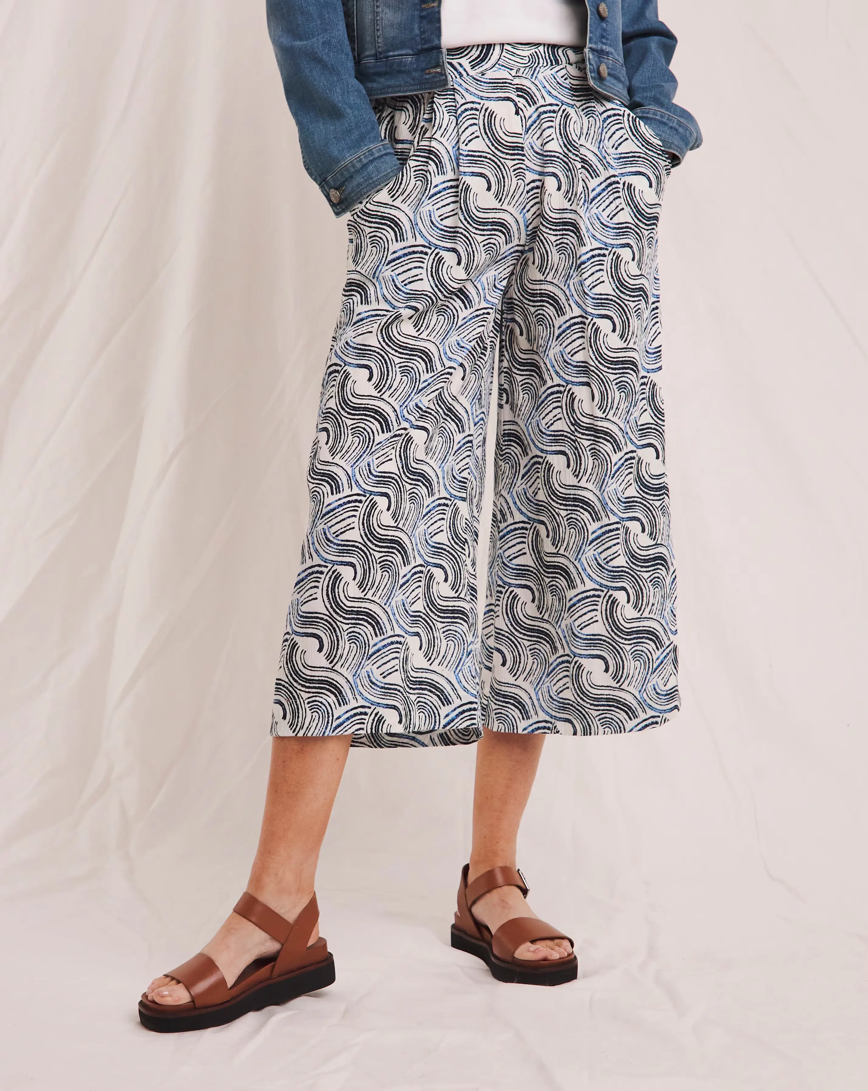 Julipa Printed Textured Crinkle Culotte 2 Julipa Printed Textured Crinkle Culotte