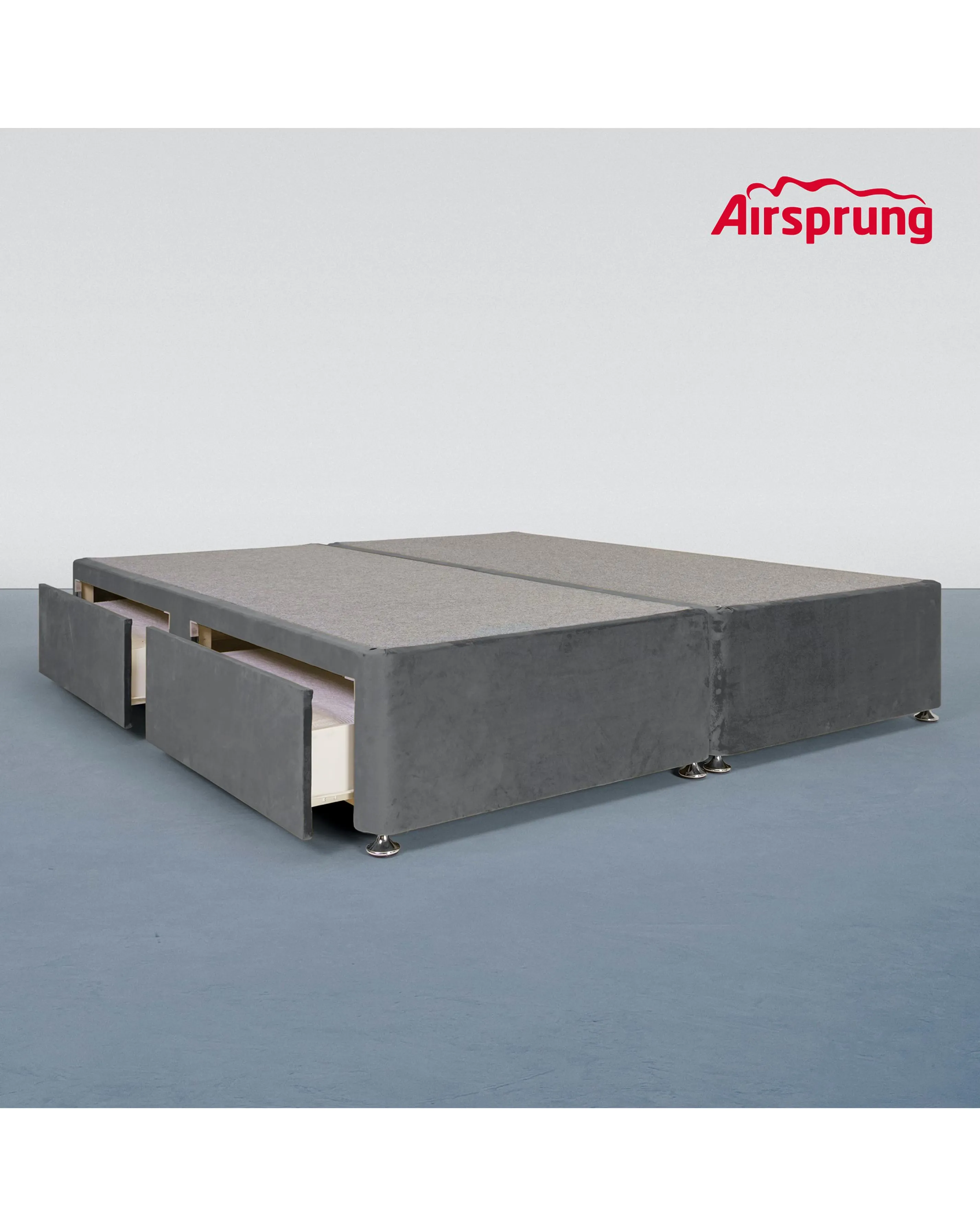 Airsprung Velvet Divan Base with 4 Drawers 2 Airsprung Velvet Divan Base with 4 Drawers