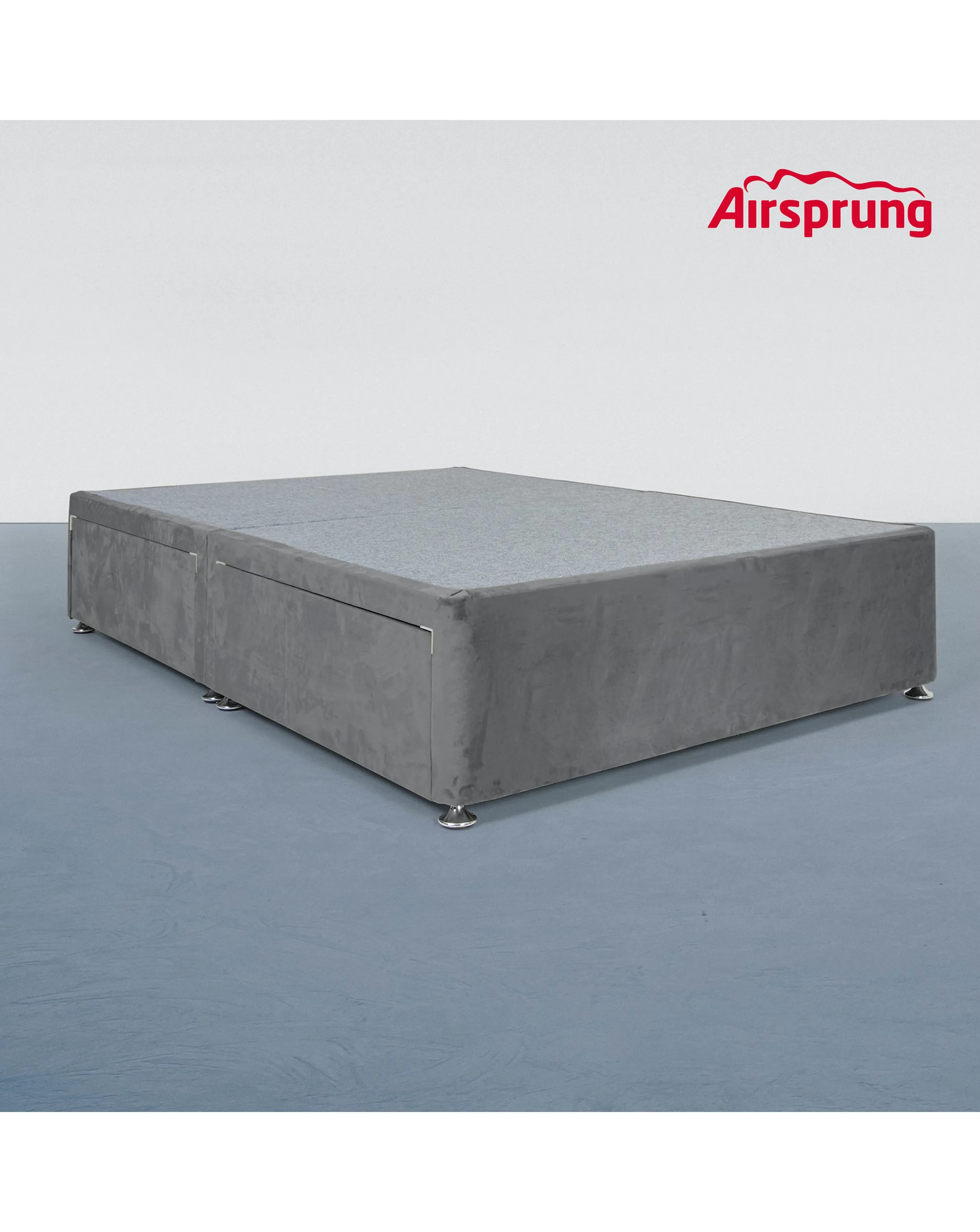 Airsprung Velvet Divan Base with 4 Drawers 4 Airsprung Velvet Divan Base with 4 Drawers
