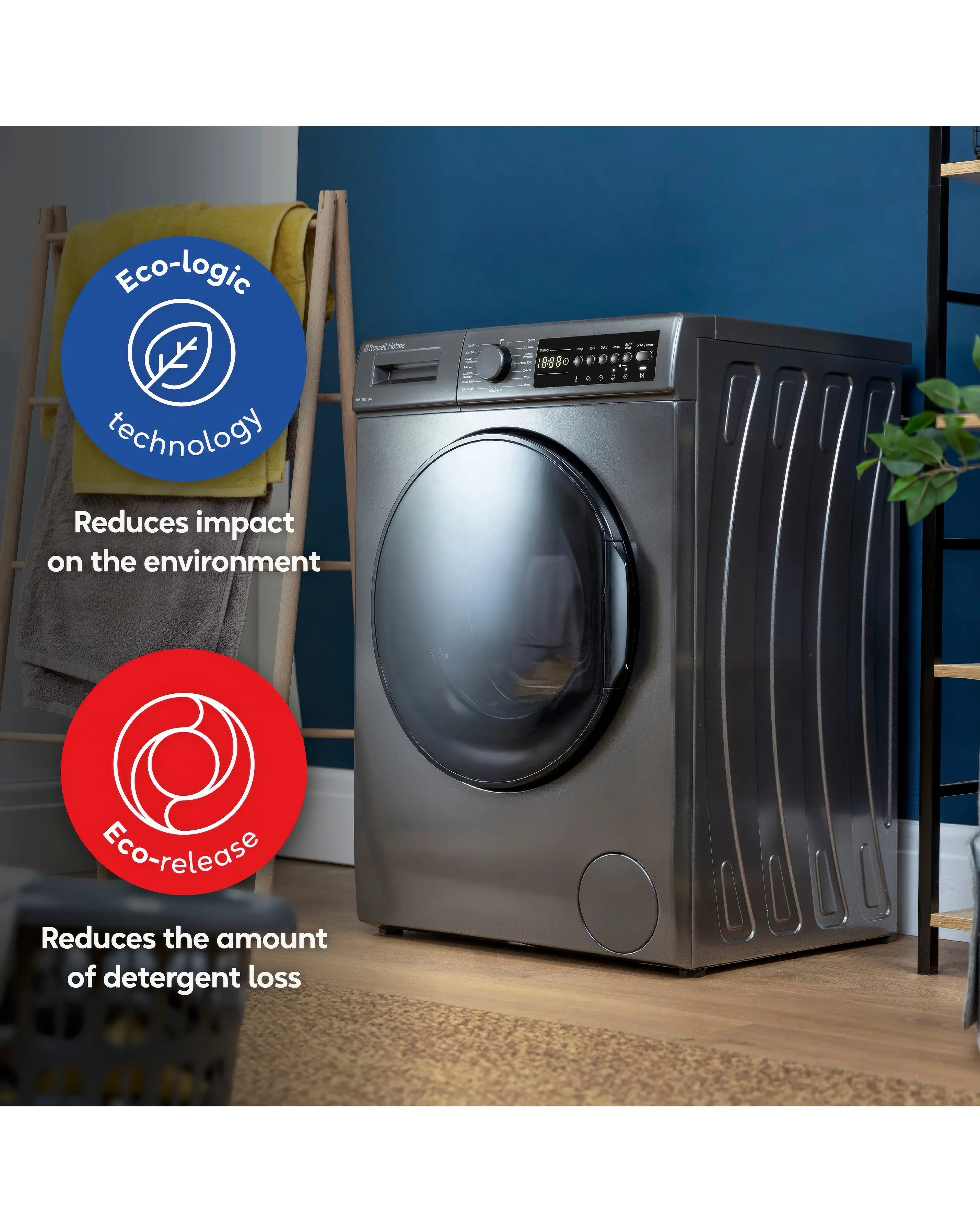 Russell Hobbs 9KG/1400RPM Washing Machine - Anthracite 6 Russell Hobbs 9KG/1400RPM Washing Machine - Anthracite
