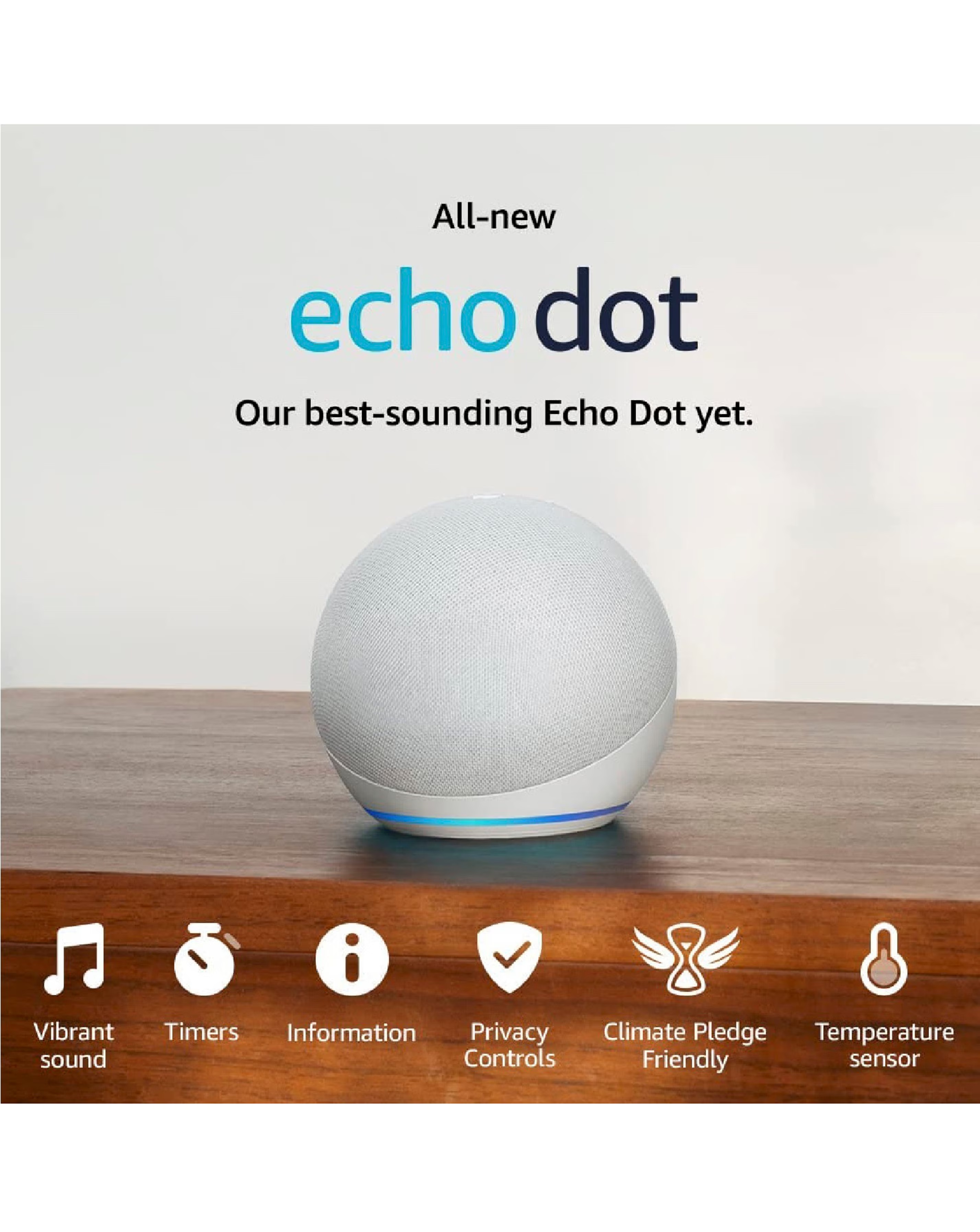 Amazon Echo Dot (5th Gen 2022) Smart Speaker with Alexa - Glacier White 2 Amazon Echo Dot (5th Gen 2022) Smart Speaker with Alexa - Glacier White