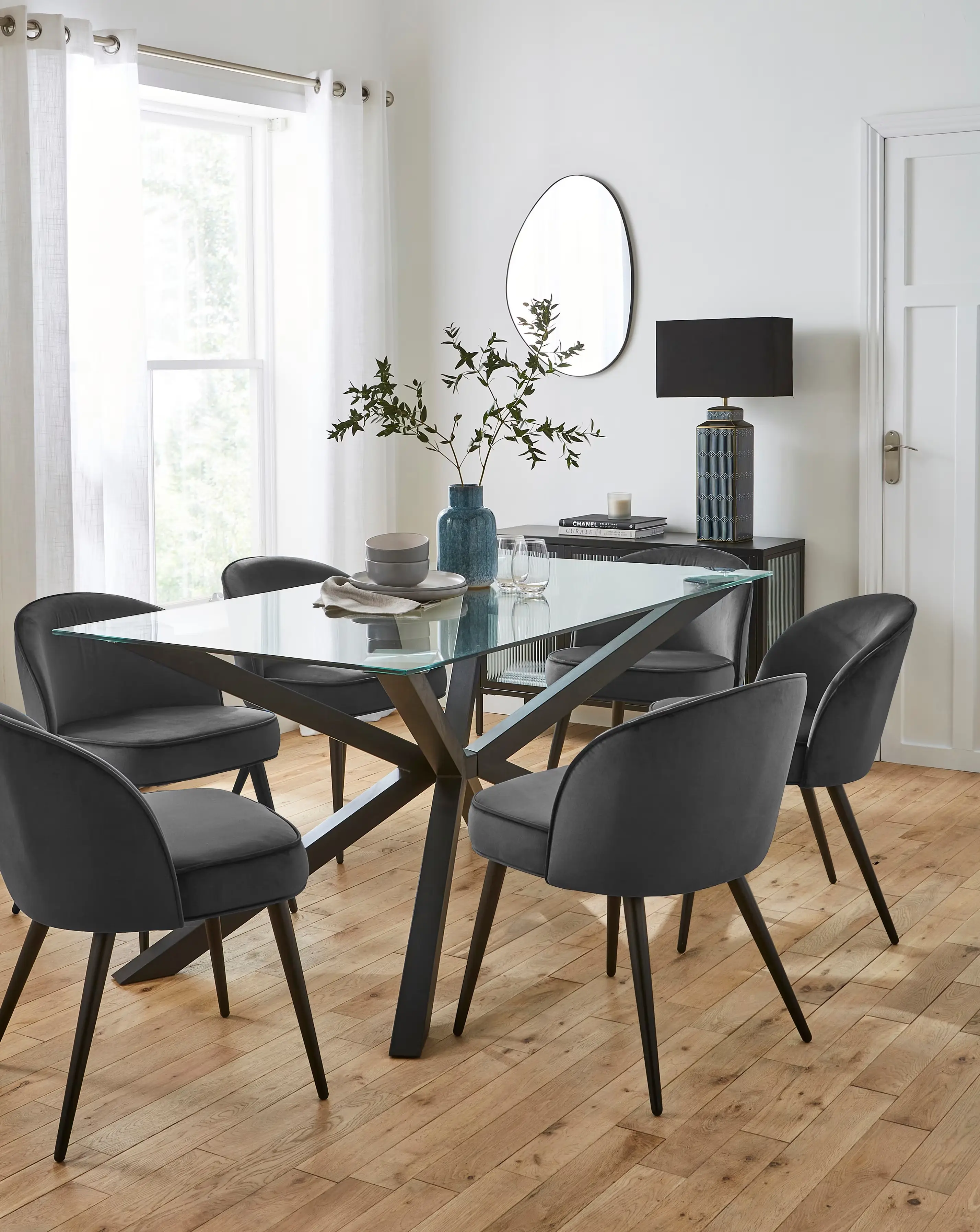 Bodie Black 6 Seater Dining Table