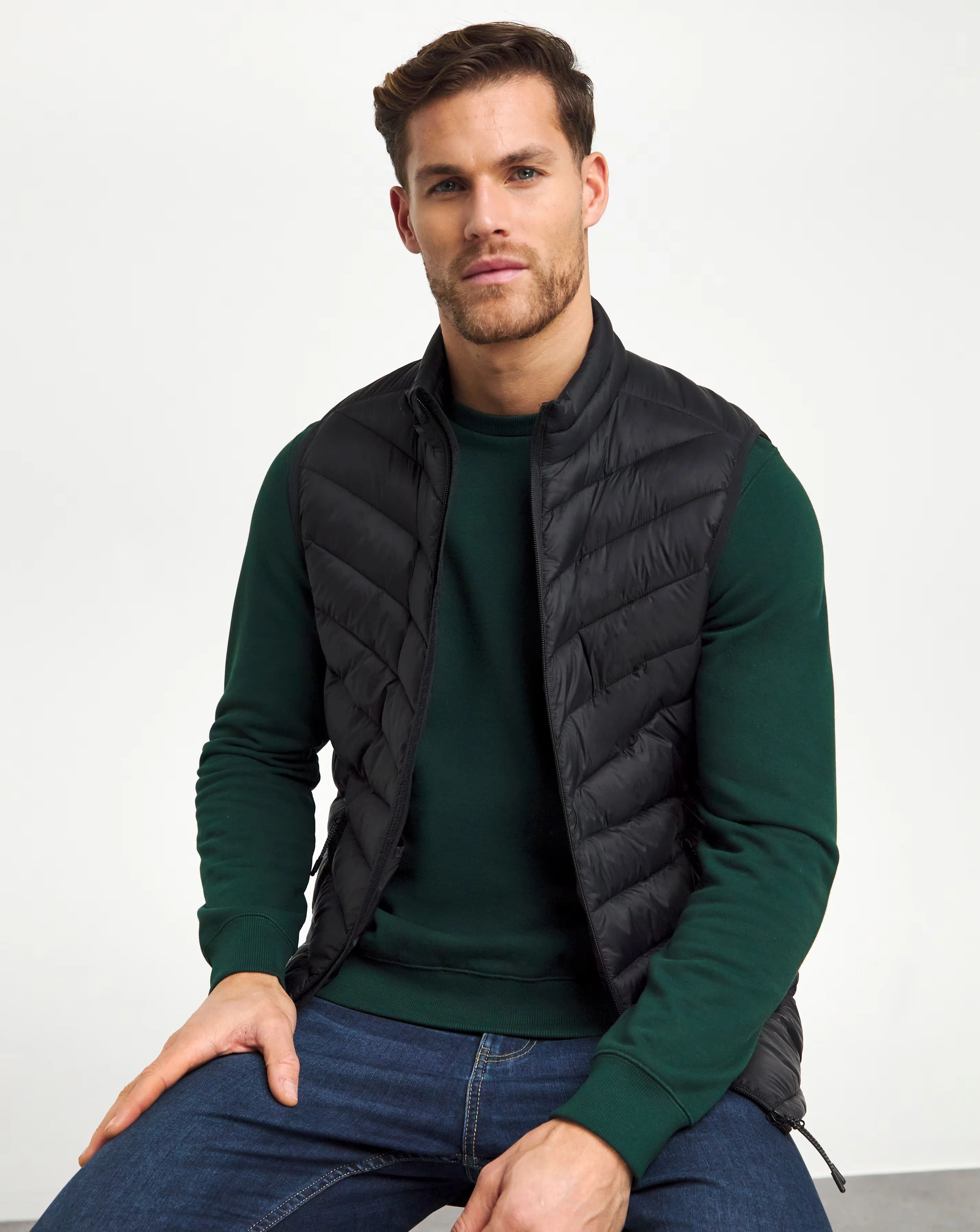 Black Lightweight Padded Gilet 1 Black Lightweight Padded Gilet