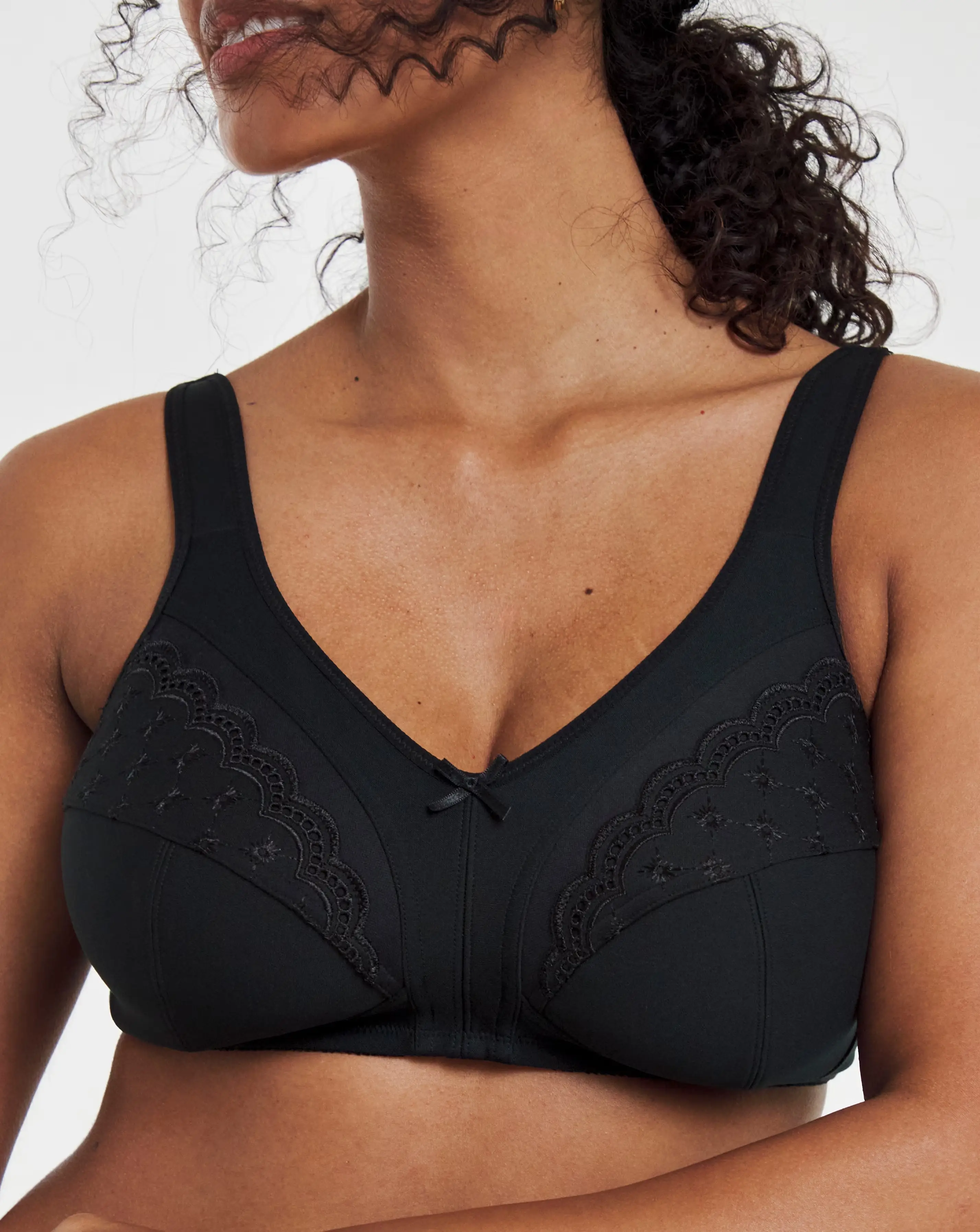 Pretty Secrets (2 Pack) Sally Non Wired Minimiser Bras (C-L) Black/Almond 3 Pretty Secrets (2 Pack) Sally Non Wired Minimiser Bras (C-L) Black/Almond