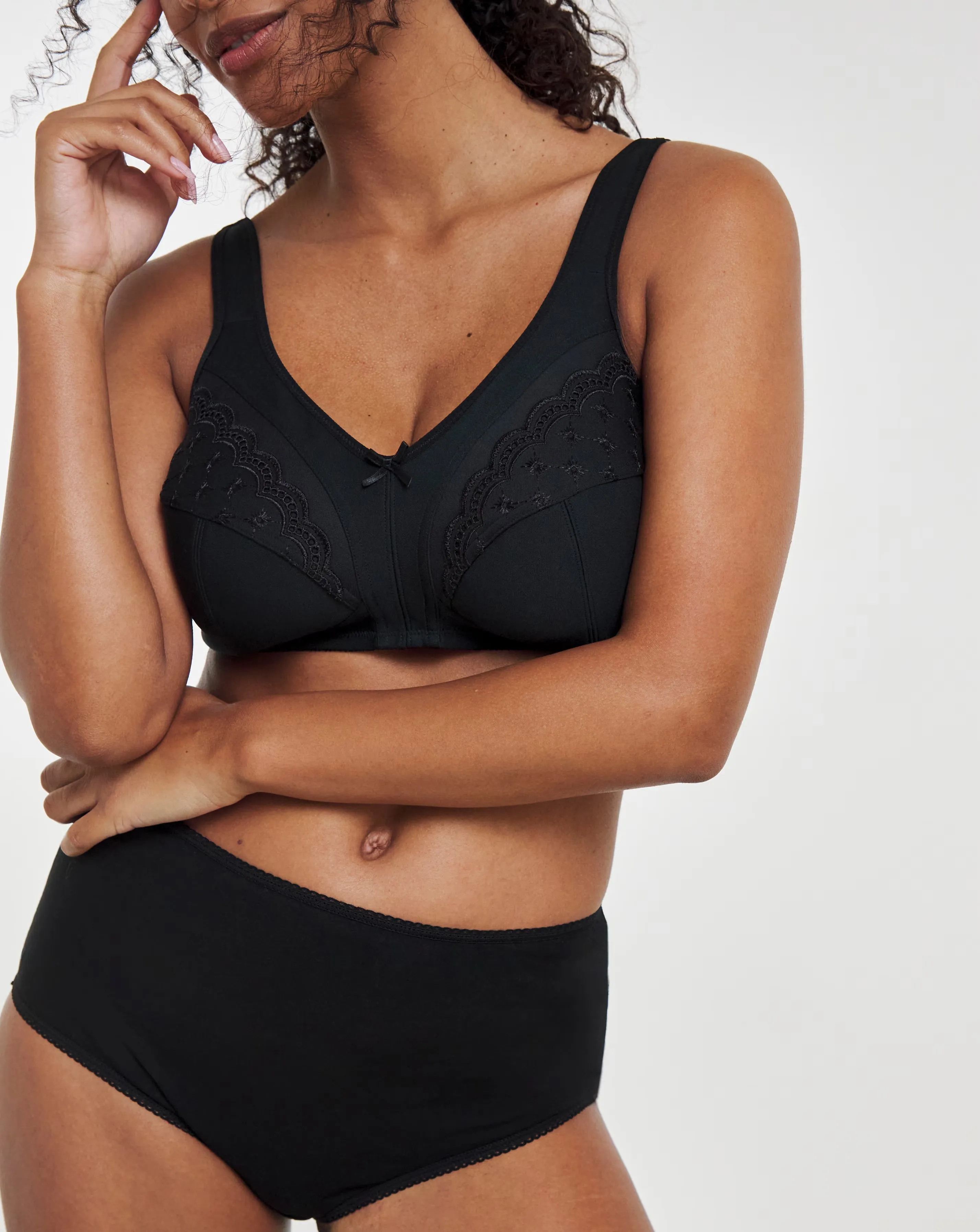Pretty Secrets (2 Pack) Sally Non Wired Minimiser Bras (C-L) Black/Almond 4 Pretty Secrets (2 Pack) Sally Non Wired Minimiser Bras (C-L) Black/Almond