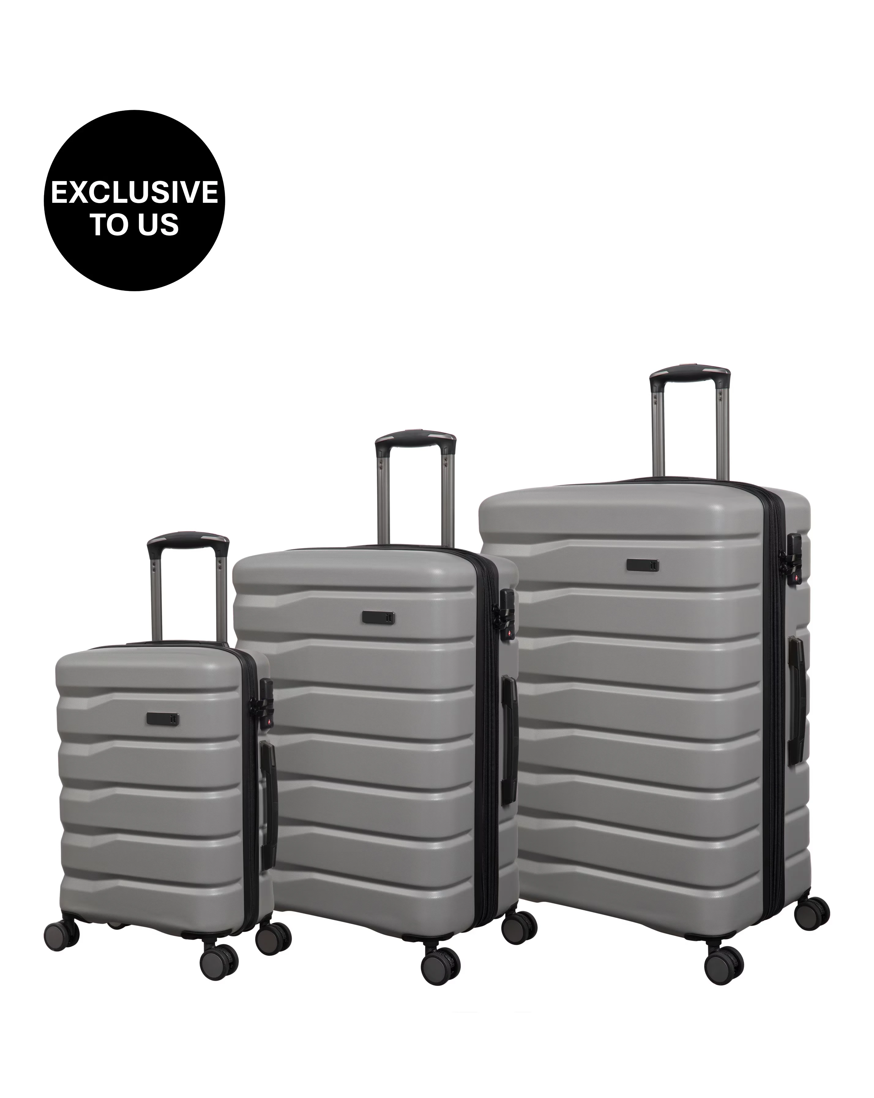 IT Luggage Gravitate 3pc Suitcase Set - Grey