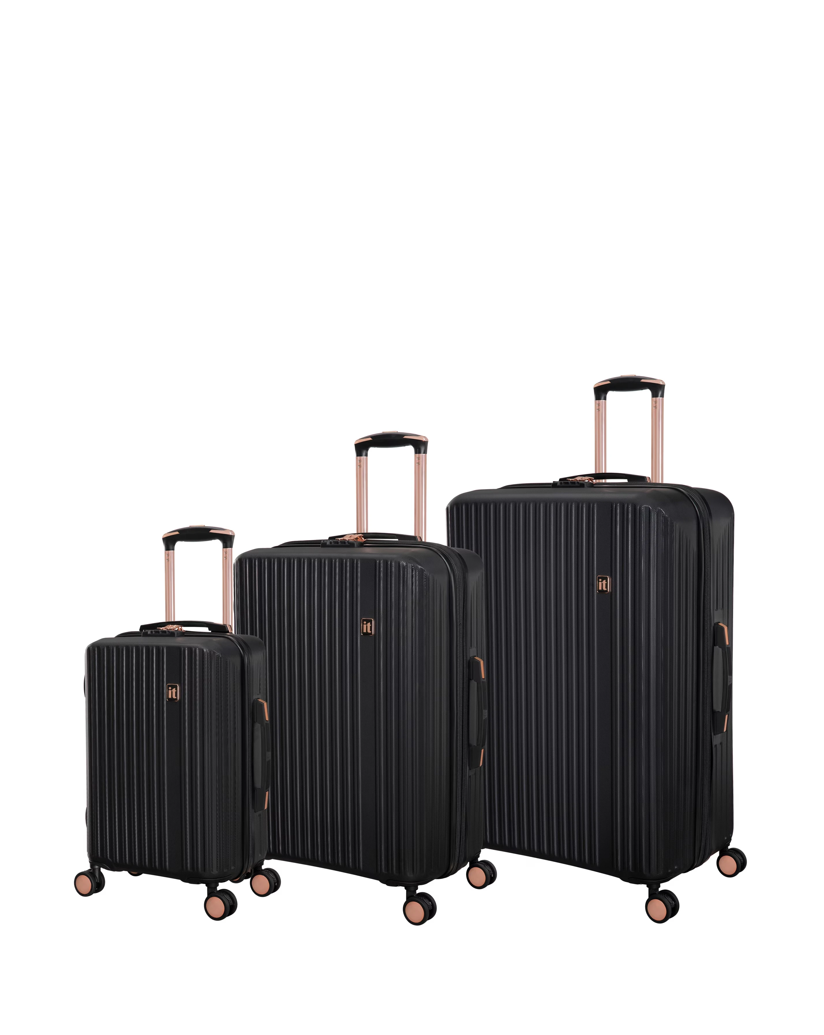 IT Luggage Luxuriate 3pc Suitcase Set - Black 2 IT Luggage Luxuriate 3pc Suitcase Set - Black