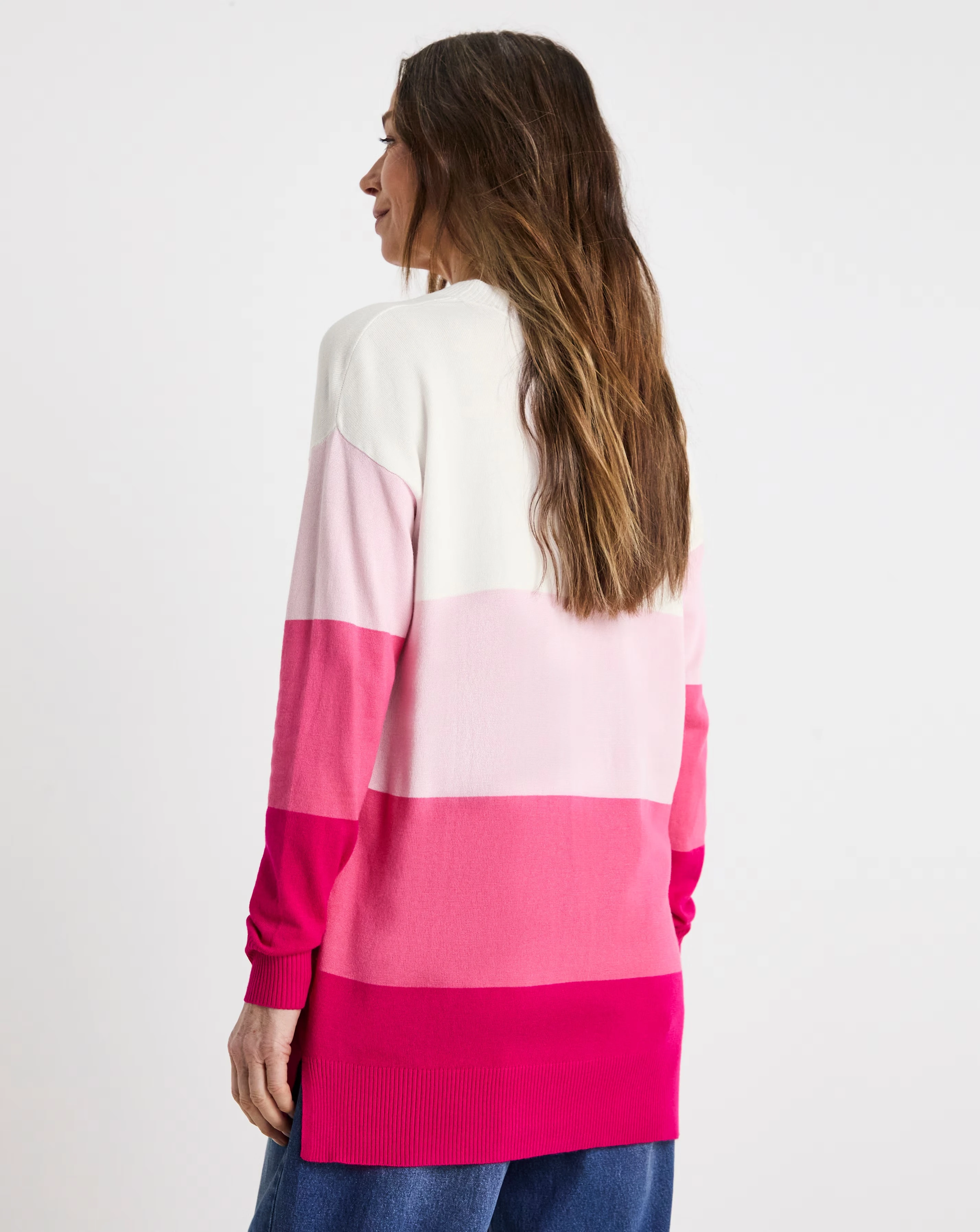 Pink Stripe V Neck Slouch Tunic 2 Pink Stripe V Neck Slouch Tunic