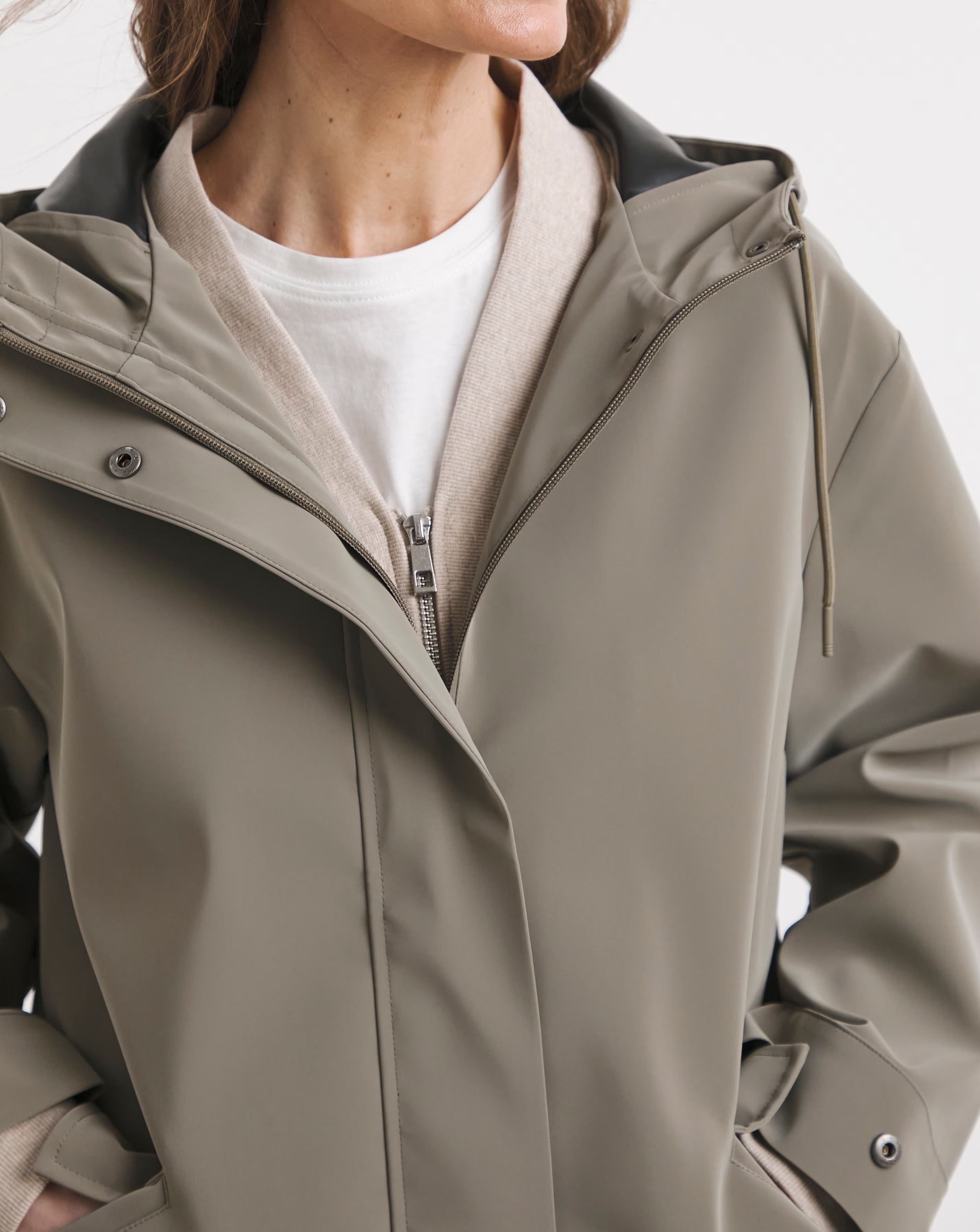 Sage Rubberised Raincoat 2 Sage Rubberised Raincoat