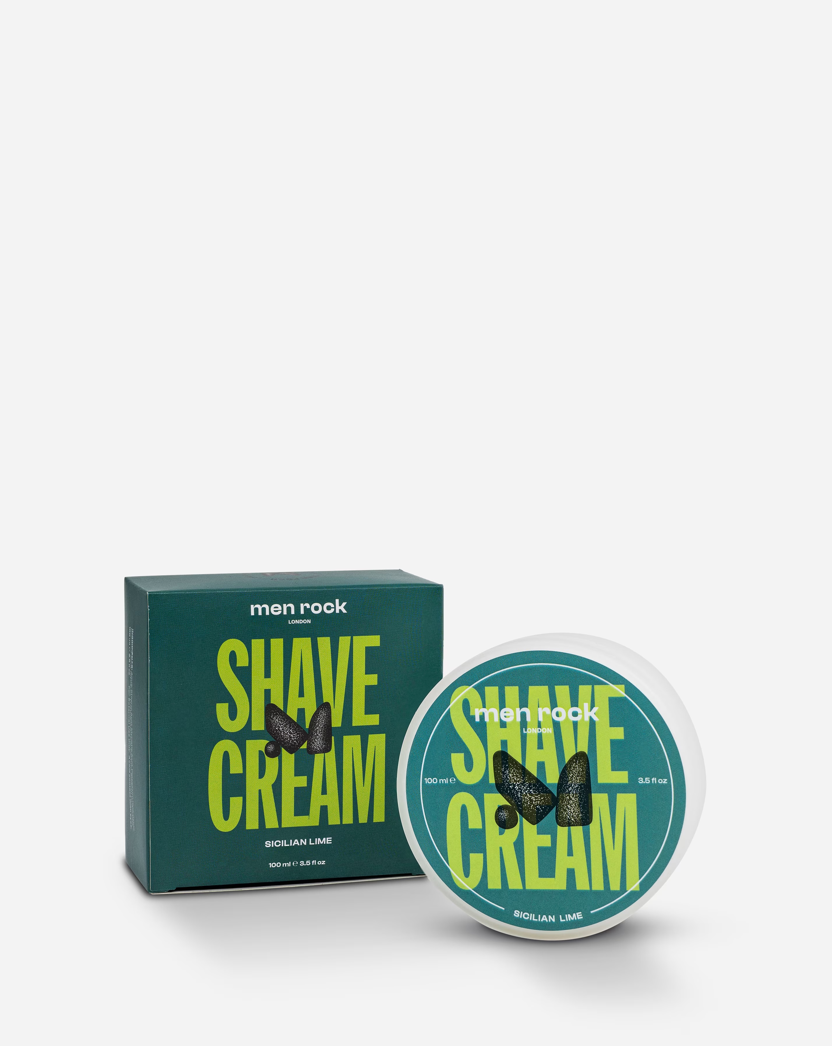 Men Rock Shave Cream - Sicilian Lime, 100g 1 Men Rock Shave Cream - Sicilian Lime, 100g