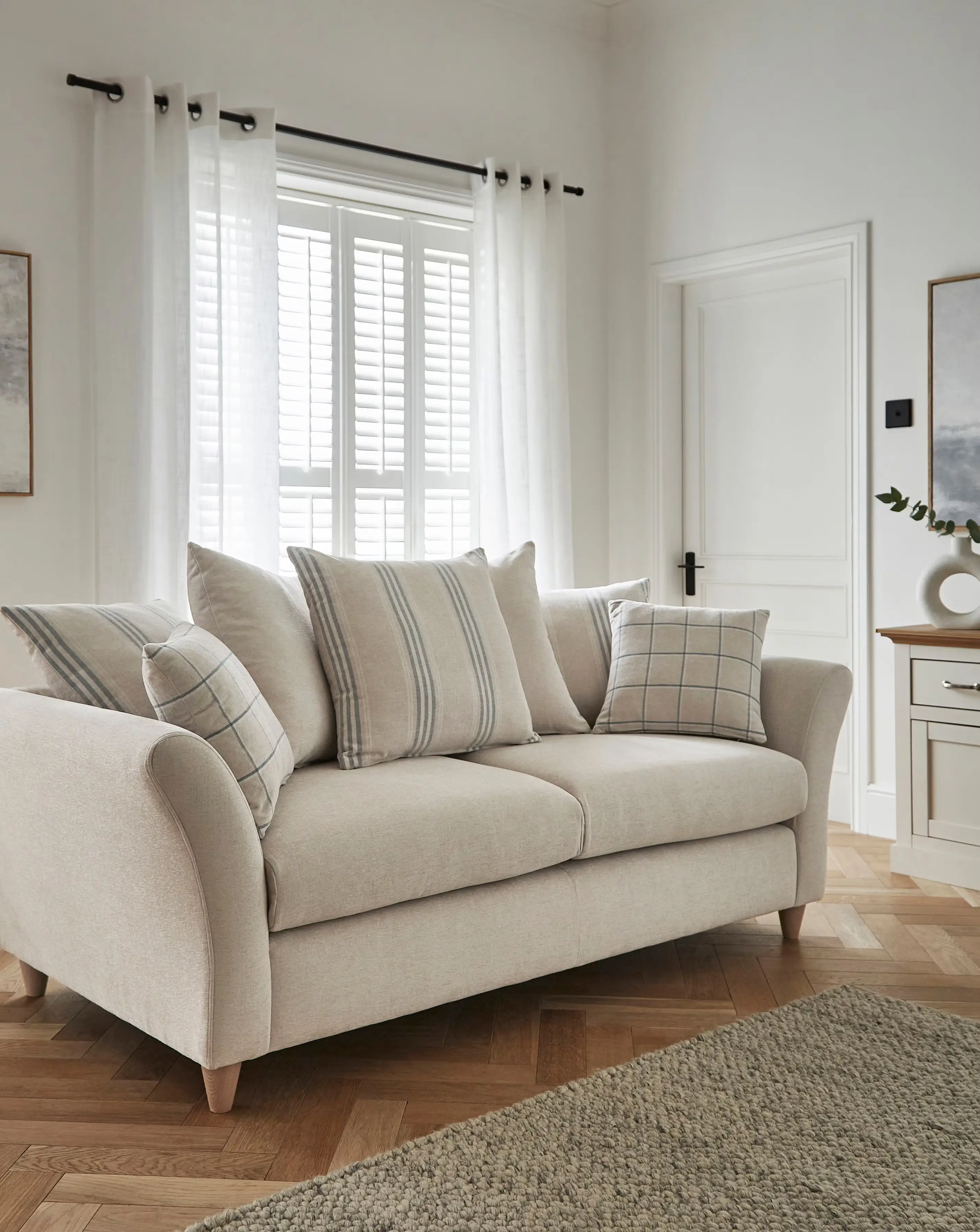 Clover Fabric Scatterback 3 Seater Sofa