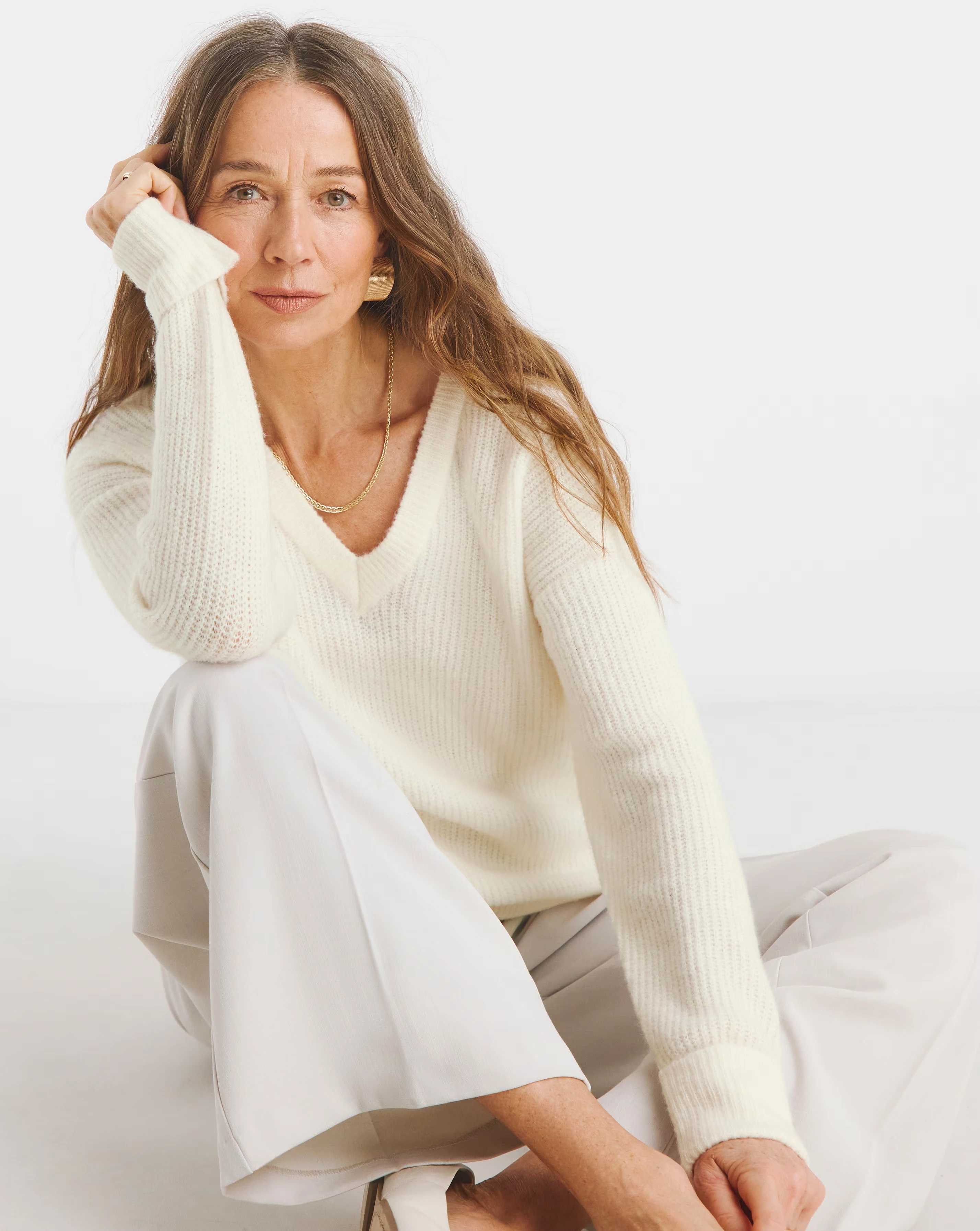 Ivory V Neck Tunic 1 Ivory V Neck Tunic