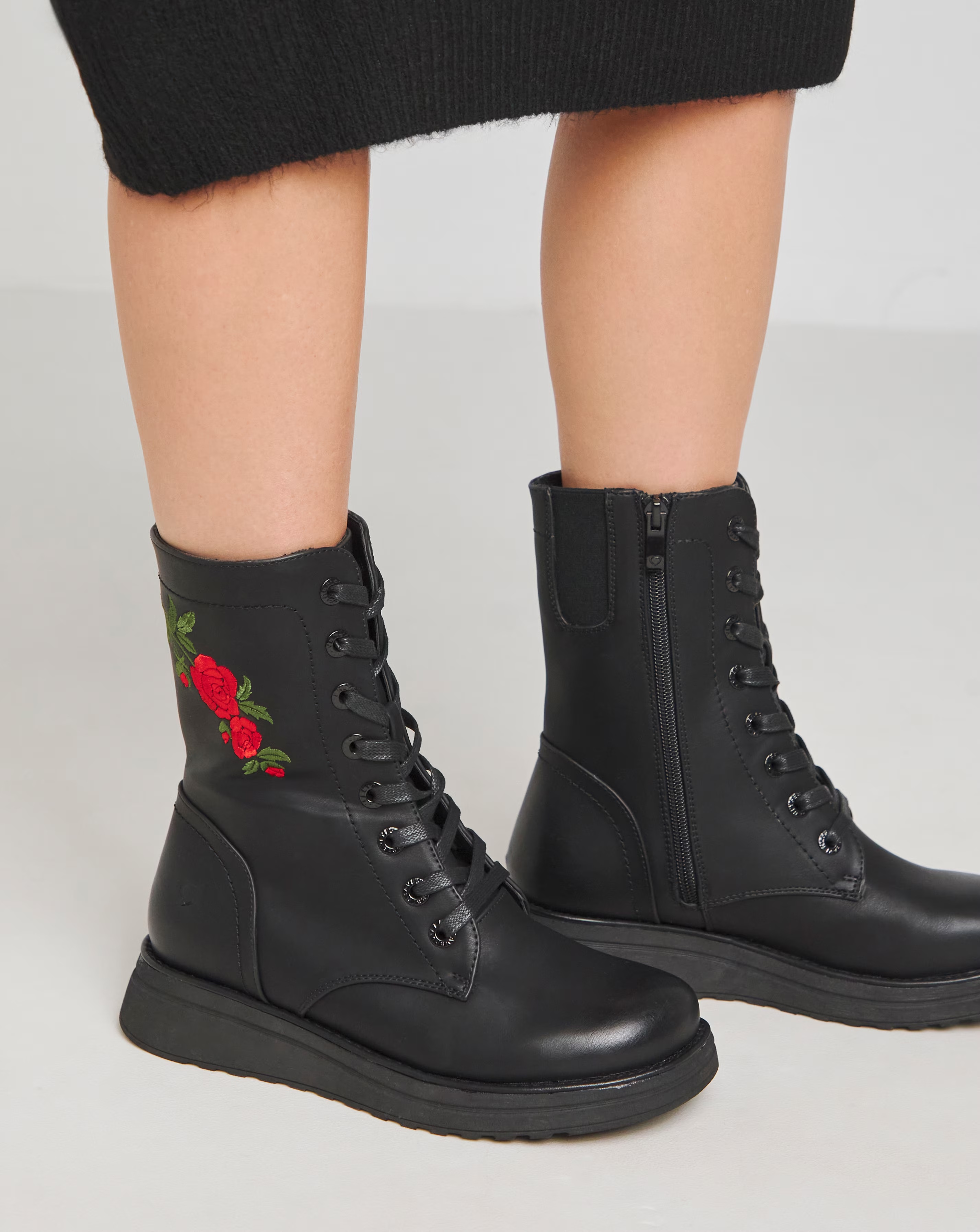 Heavenly Feet Floral Martina Lace Up Chunky Boot Wide E Fit 2 Heavenly Feet Floral Martina Lace Up Chunky Boot Wide E Fit