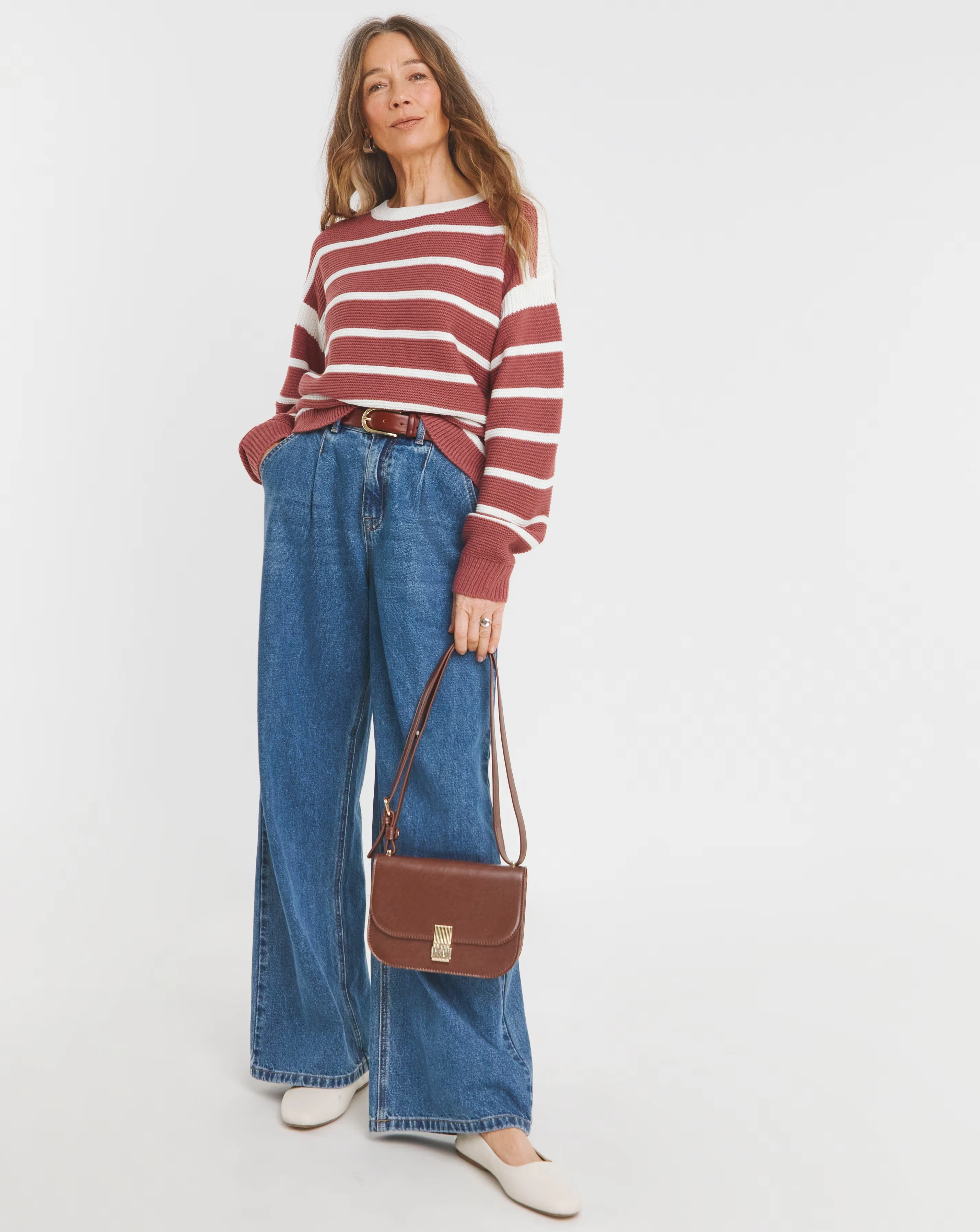 Pink Stripe Crew Neck Jumper 2 Pink Stripe Crew Neck Jumper