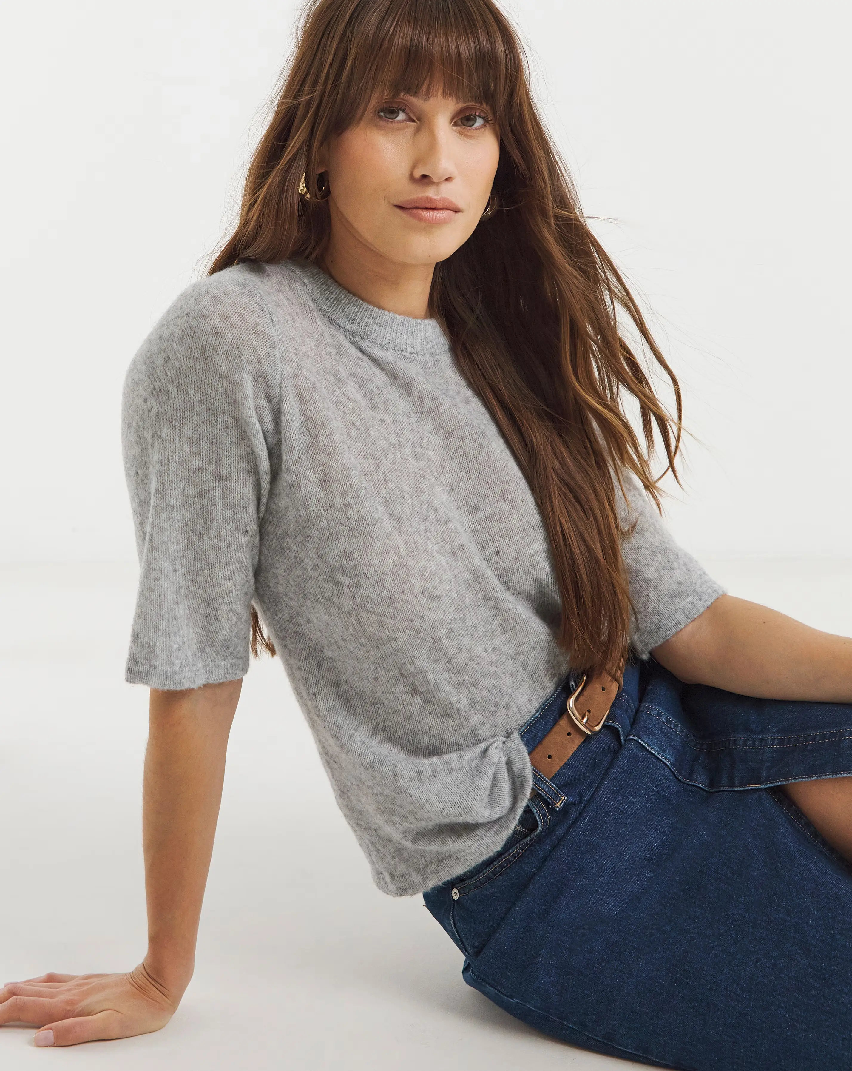 Fine Knit Half Sleeve T-shirt 1 Fine Knit Half Sleeve T-shirt