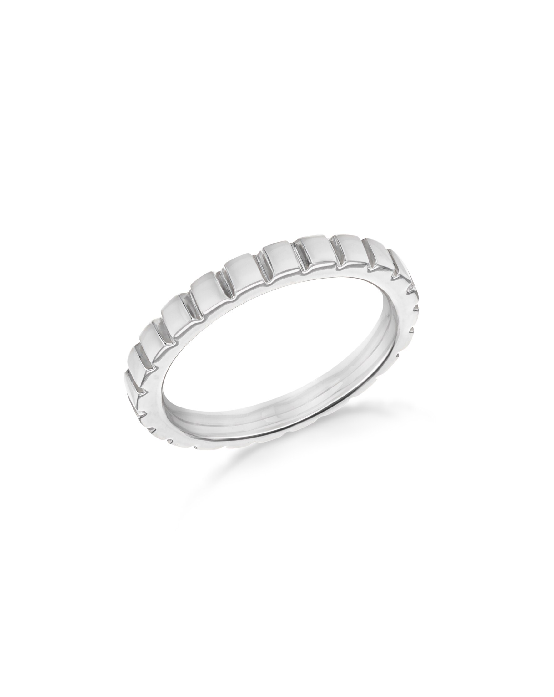 Sterling Silver Ribbed Band Stacking Ring 1 Sterling Silver Ribbed Band Stacking Ring