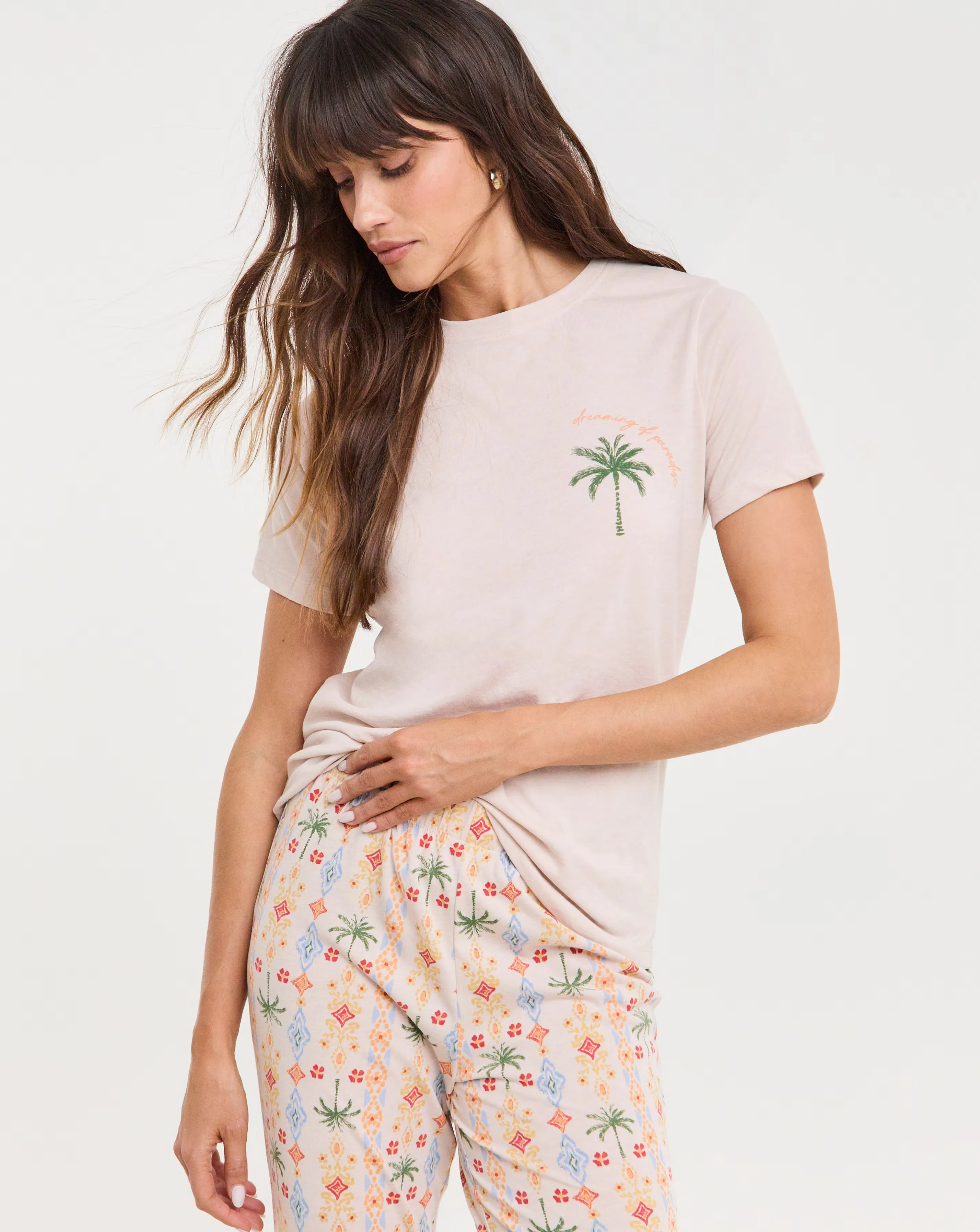 JD Williams (2 Pack) Value Pyjama Sets Palm Print 2 JD Williams (2 Pack) Value Pyjama Sets Palm Print
