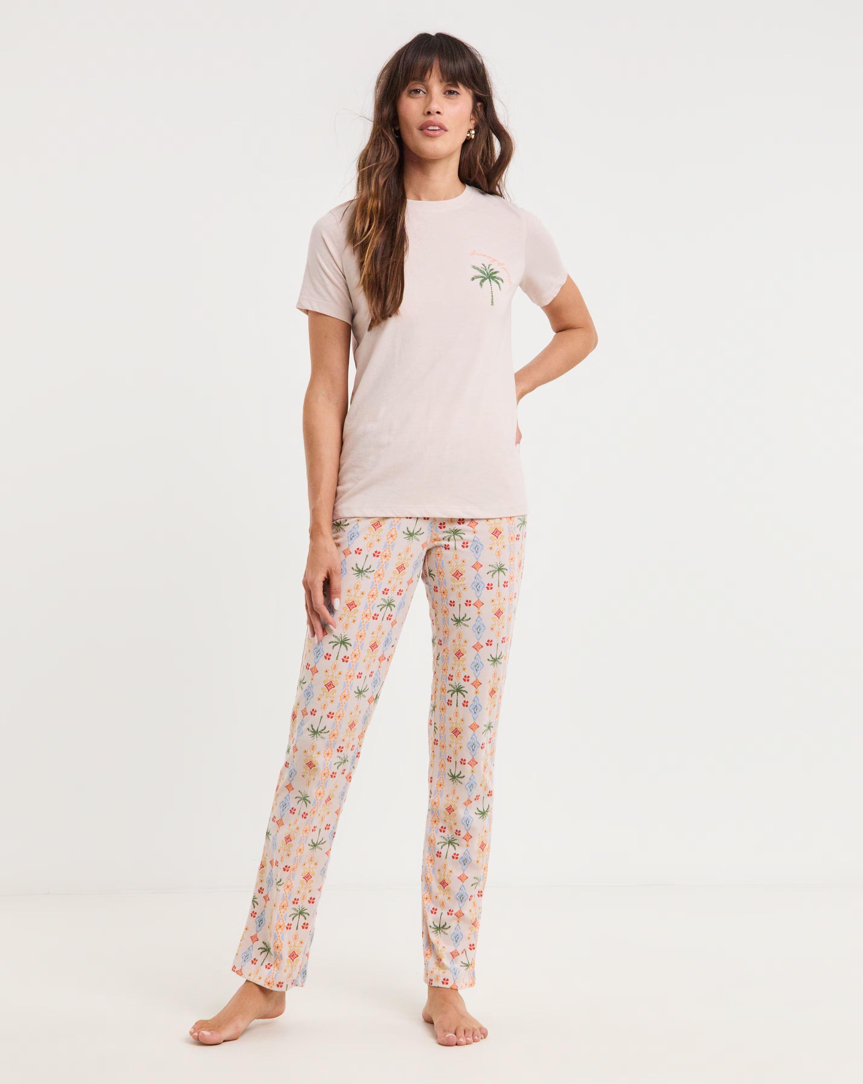JD Williams (2 Pack) Value Pyjama Sets Palm Print 4 JD Williams (2 Pack) Value Pyjama Sets Palm Print