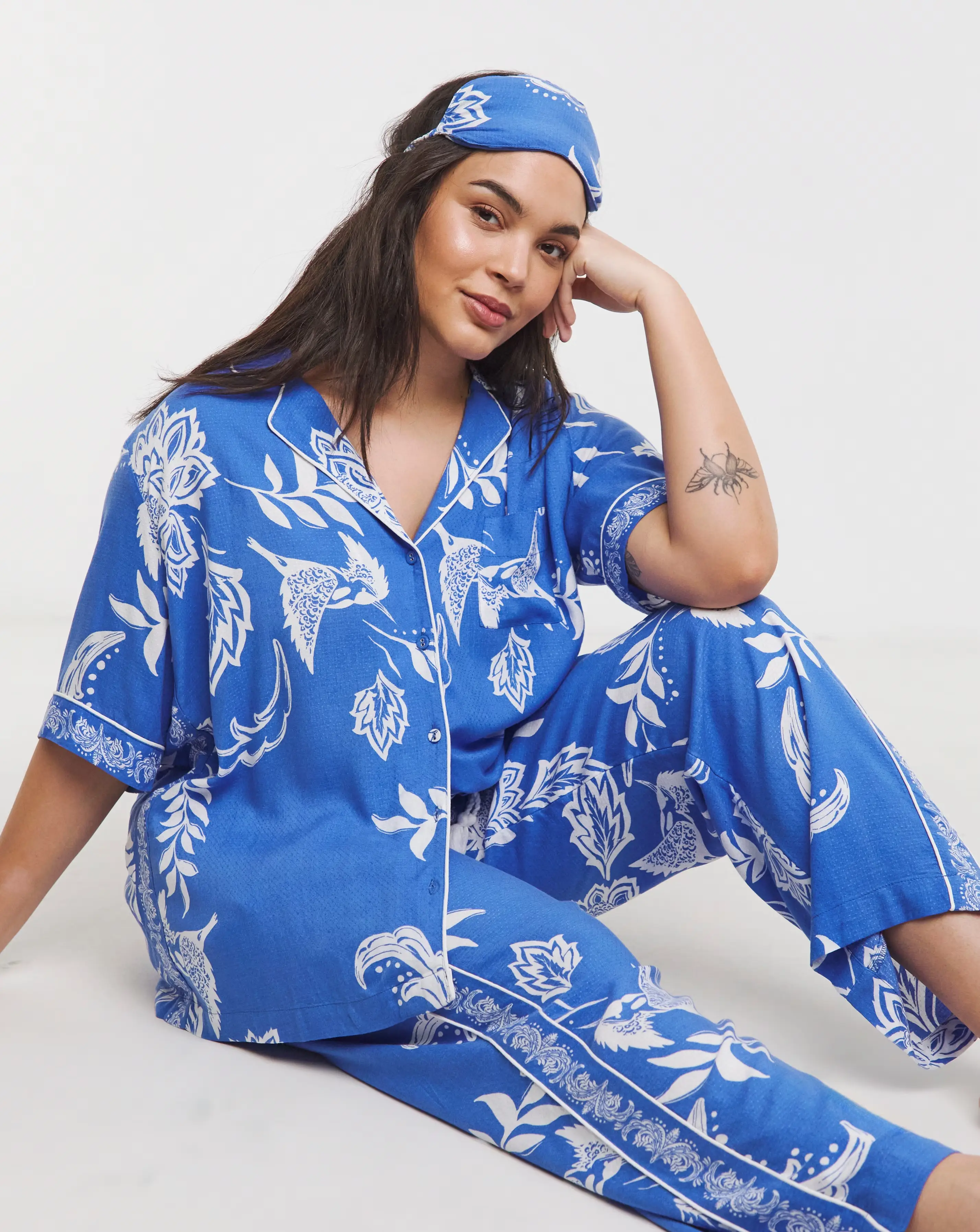 Figleaves Border Print Pyjama Set 1 Figleaves Border Print Pyjama Set