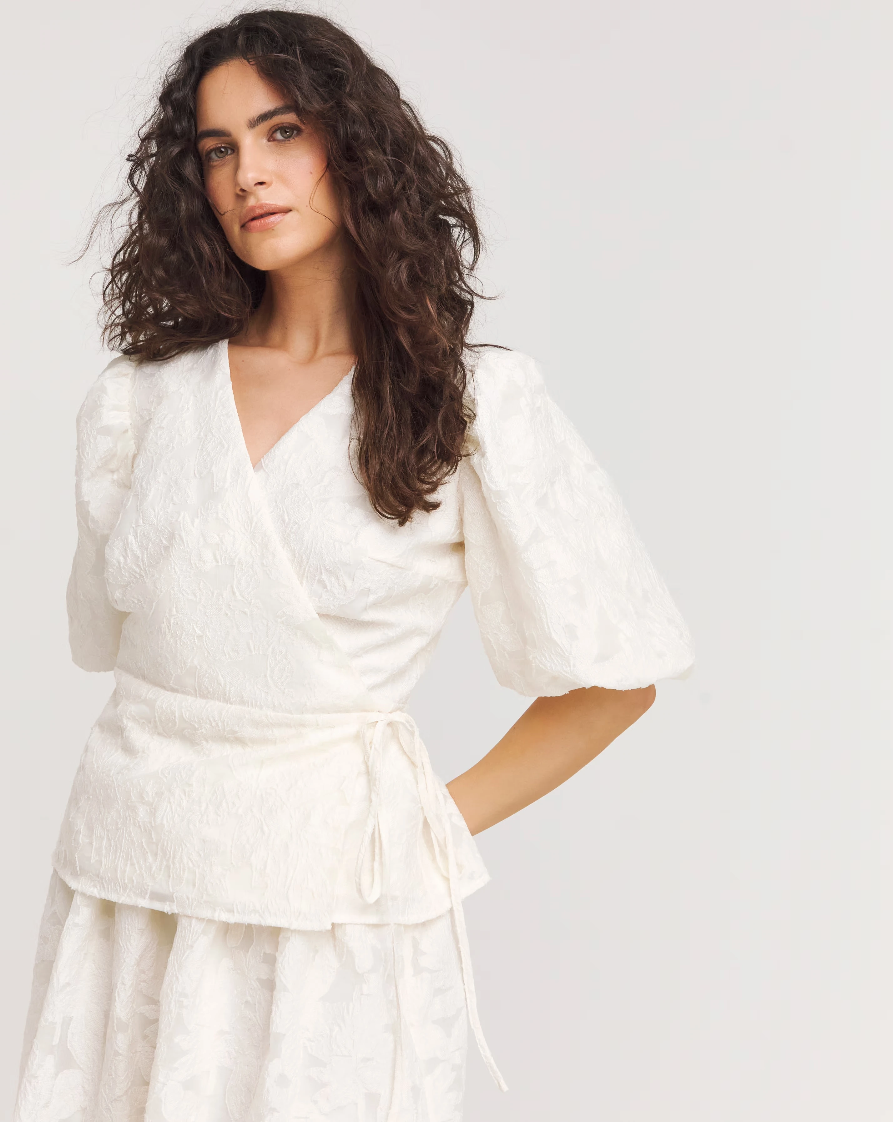 Joanna Hope Textured Wrap Blouse 3 Joanna Hope Textured Wrap Blouse