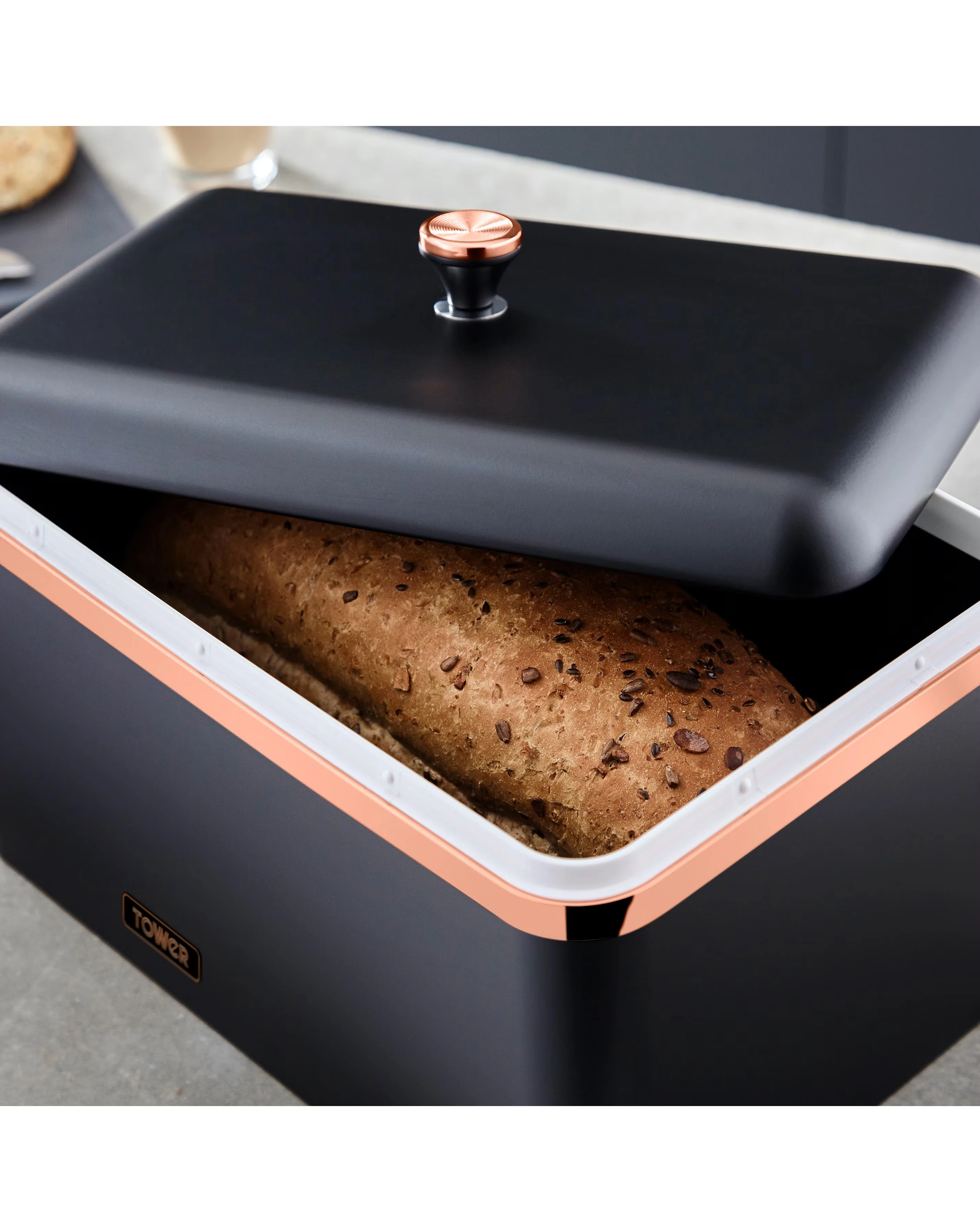 Tower Cavaletto Bread Bin Black 2 Tower Cavaletto Bread Bin Black