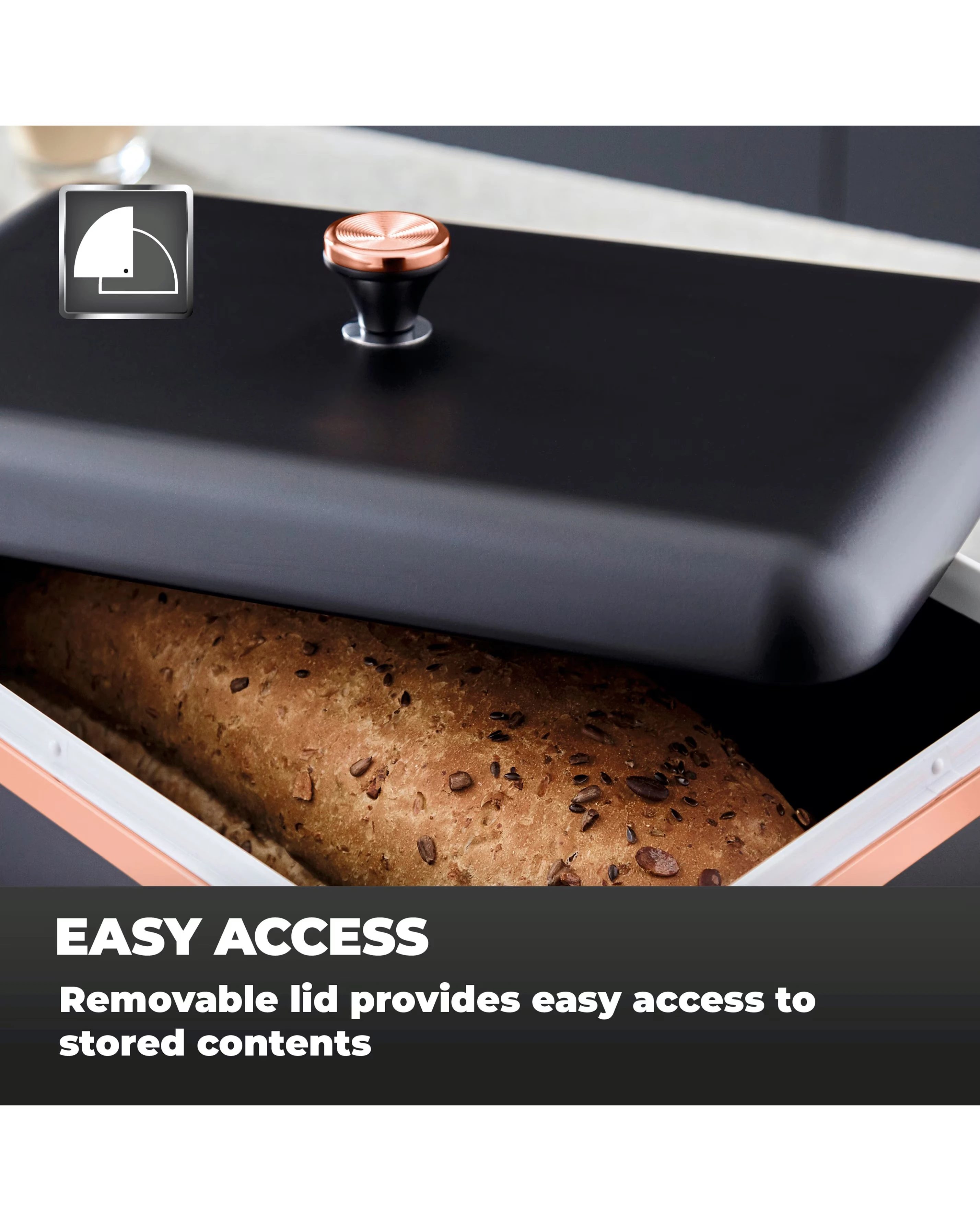 Tower Cavaletto Bread Bin Black 6 Tower Cavaletto Bread Bin Black