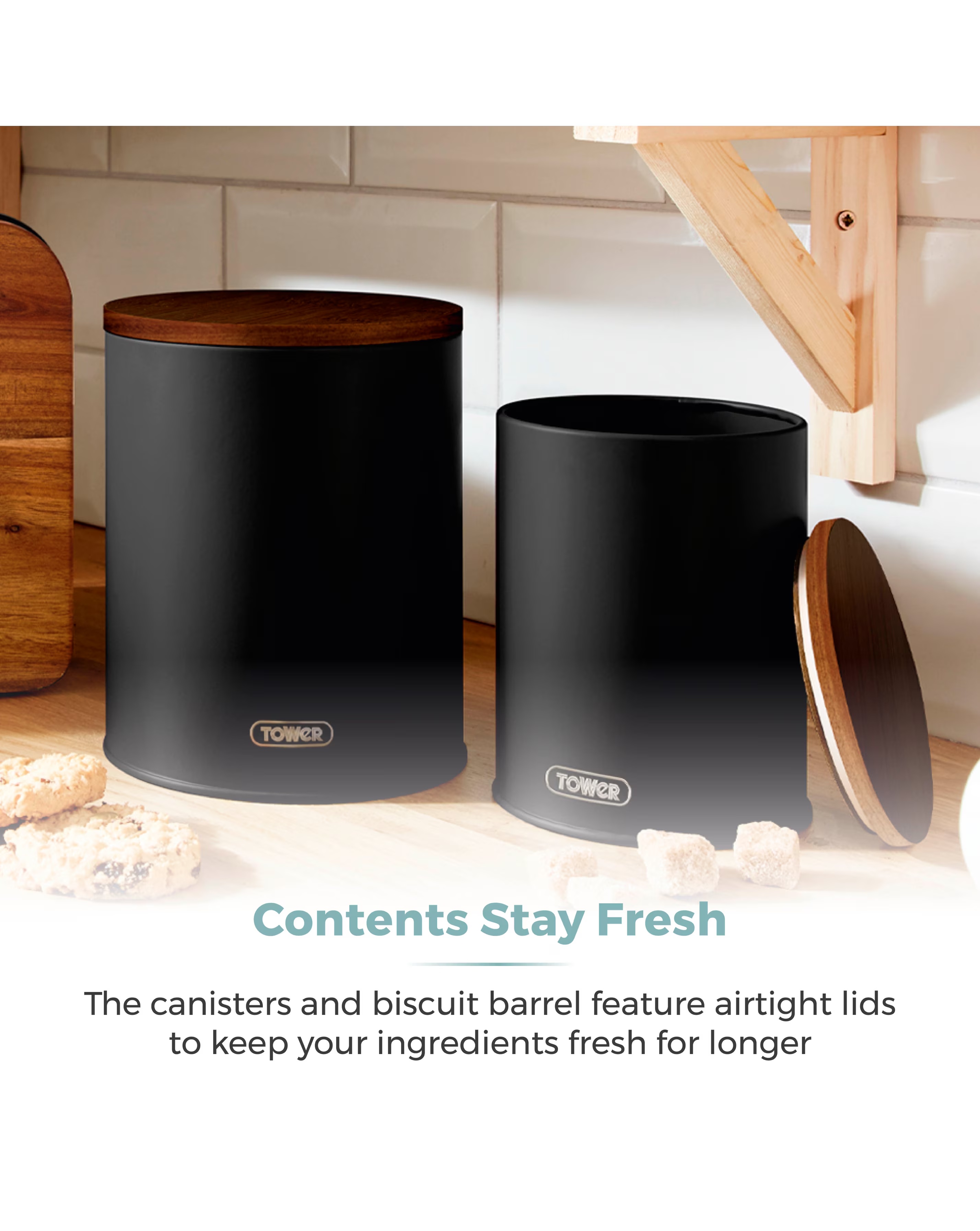 Tower Scandi 5 Piece Storage Set Black 2 Tower Scandi 5 Piece Storage Set Black
