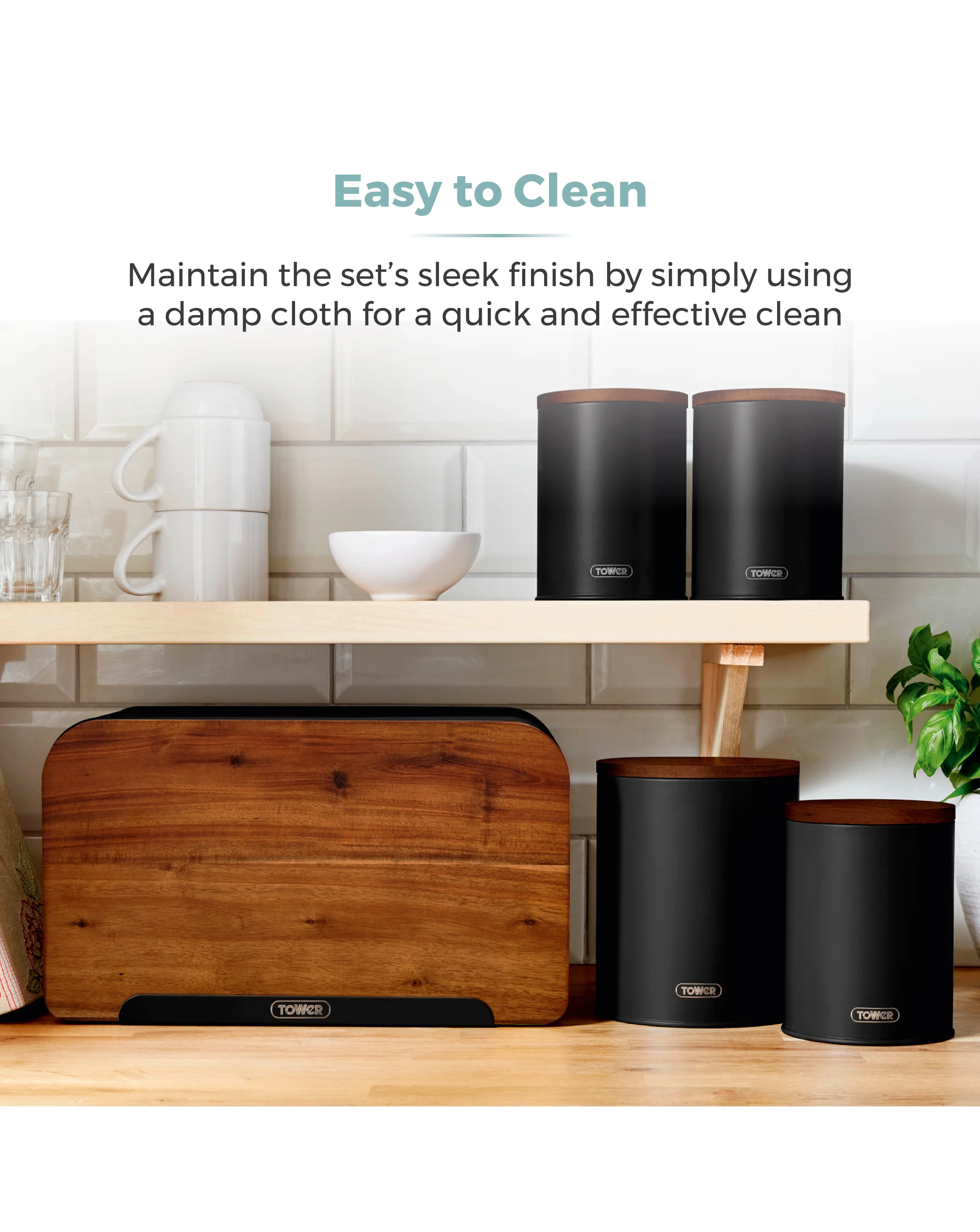 Tower Scandi 5 Piece Storage Set Black 6 Tower Scandi 5 Piece Storage Set Black