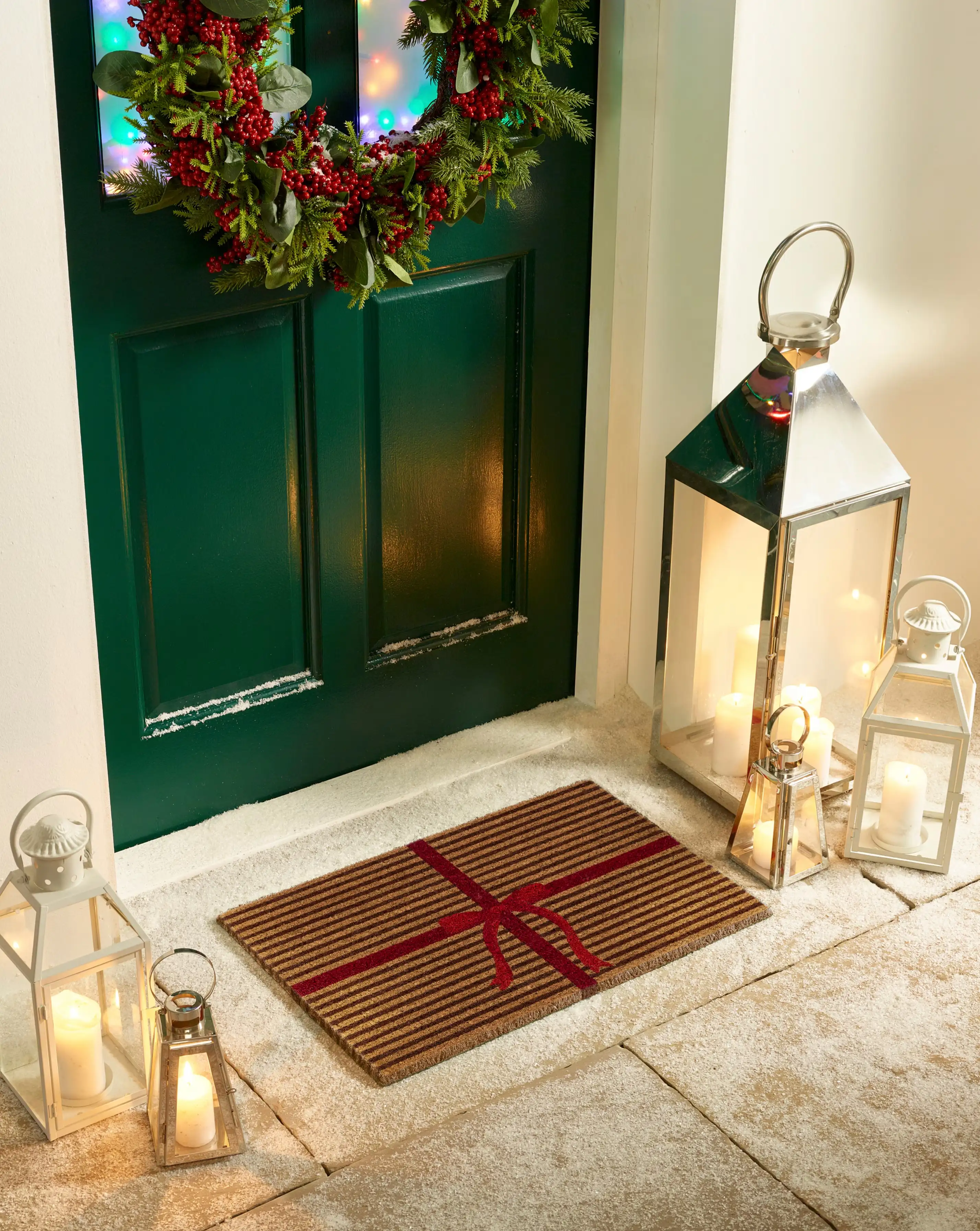 My Mat Printed Coir Christmas Gift Wrapped Doormat