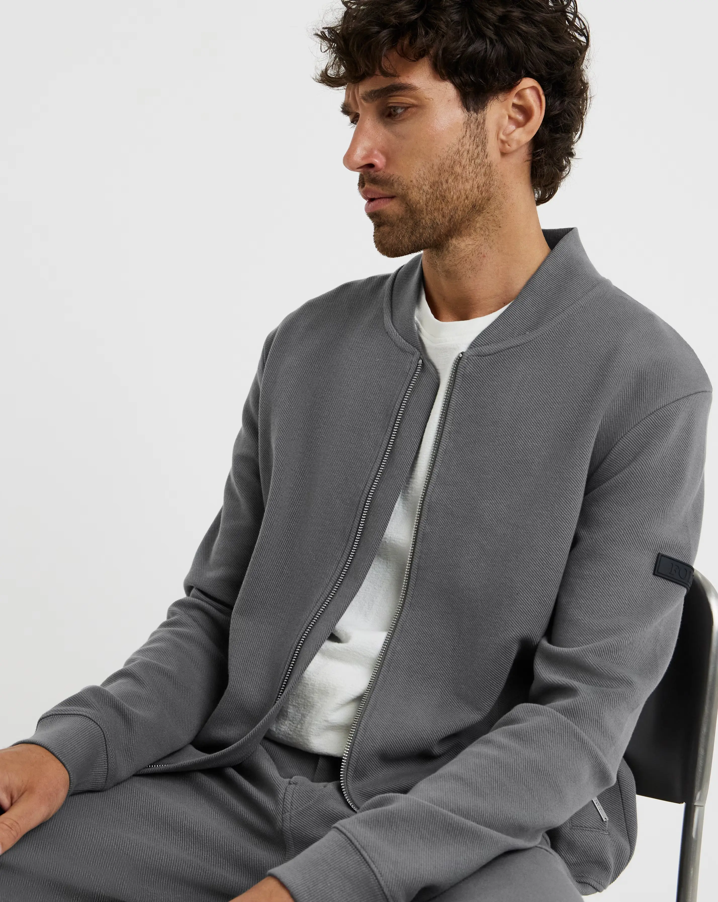 Folio Twill Bomber-Grey 1 Folio Twill Bomber-Grey