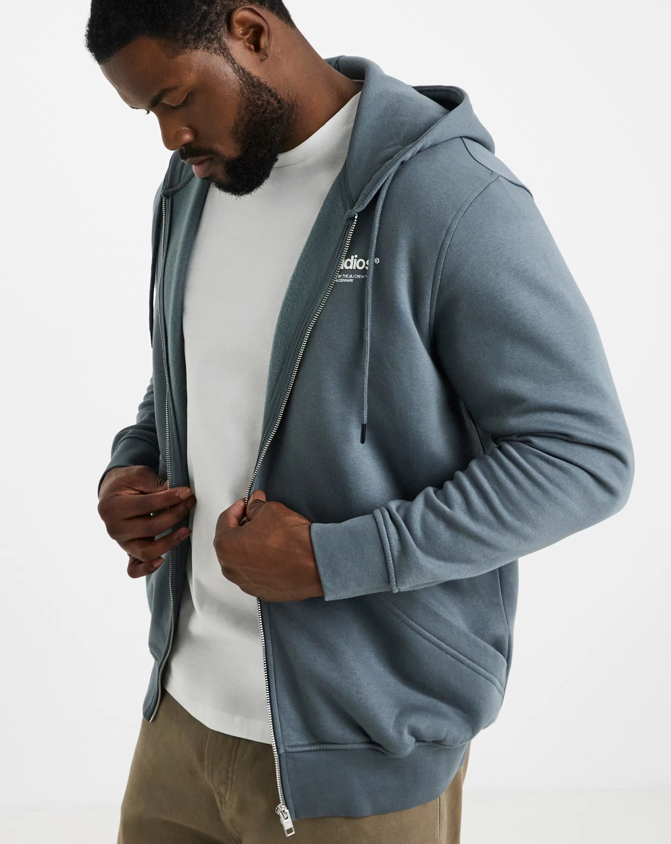 Jack & Jones Soho Full Zip Hoodie - Blue 1 Jack & Jones Soho Full Zip Hoodie - Blue