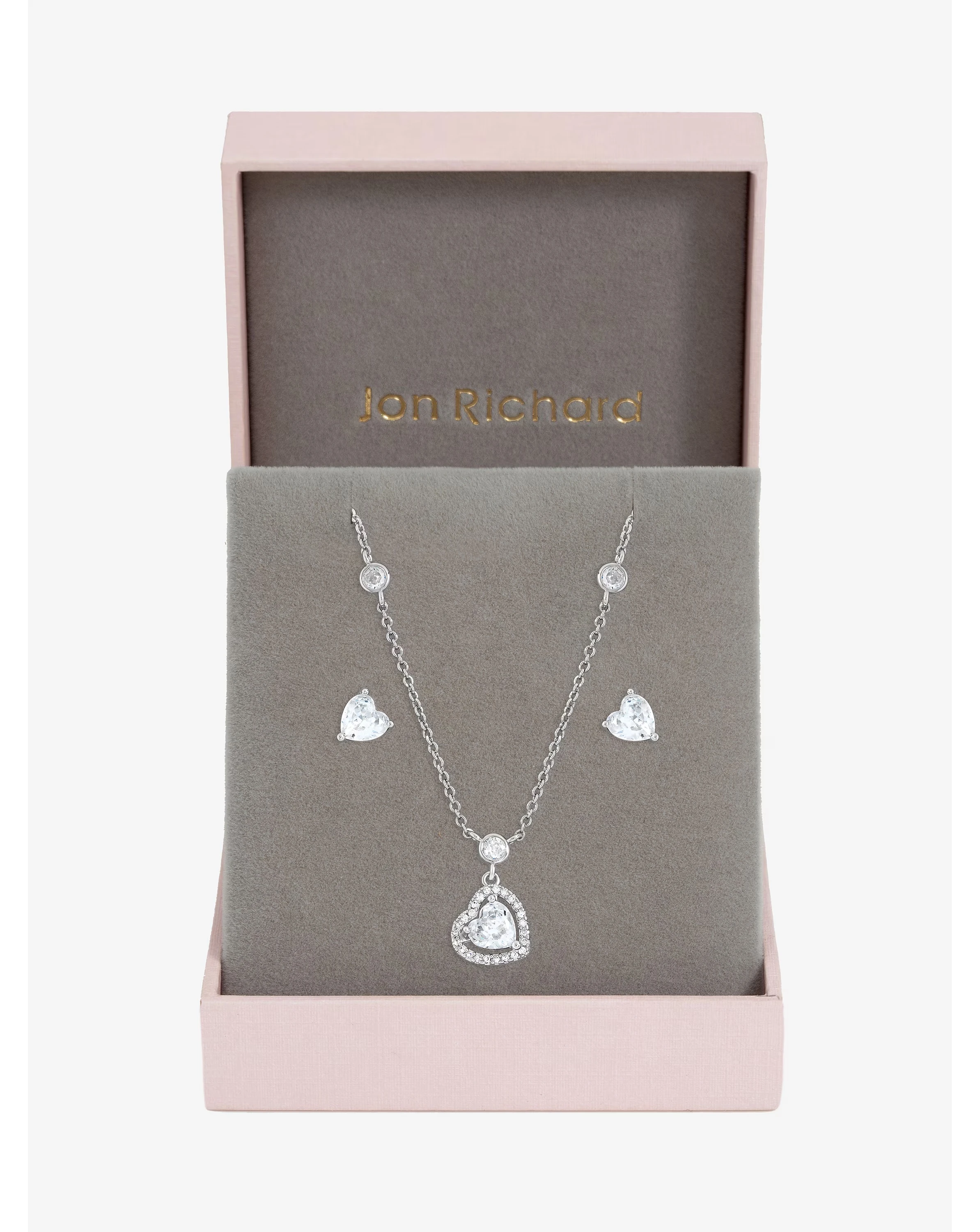 Jon Richard CZ Heart Drop Set 1 Jon Richard CZ Heart Drop Set