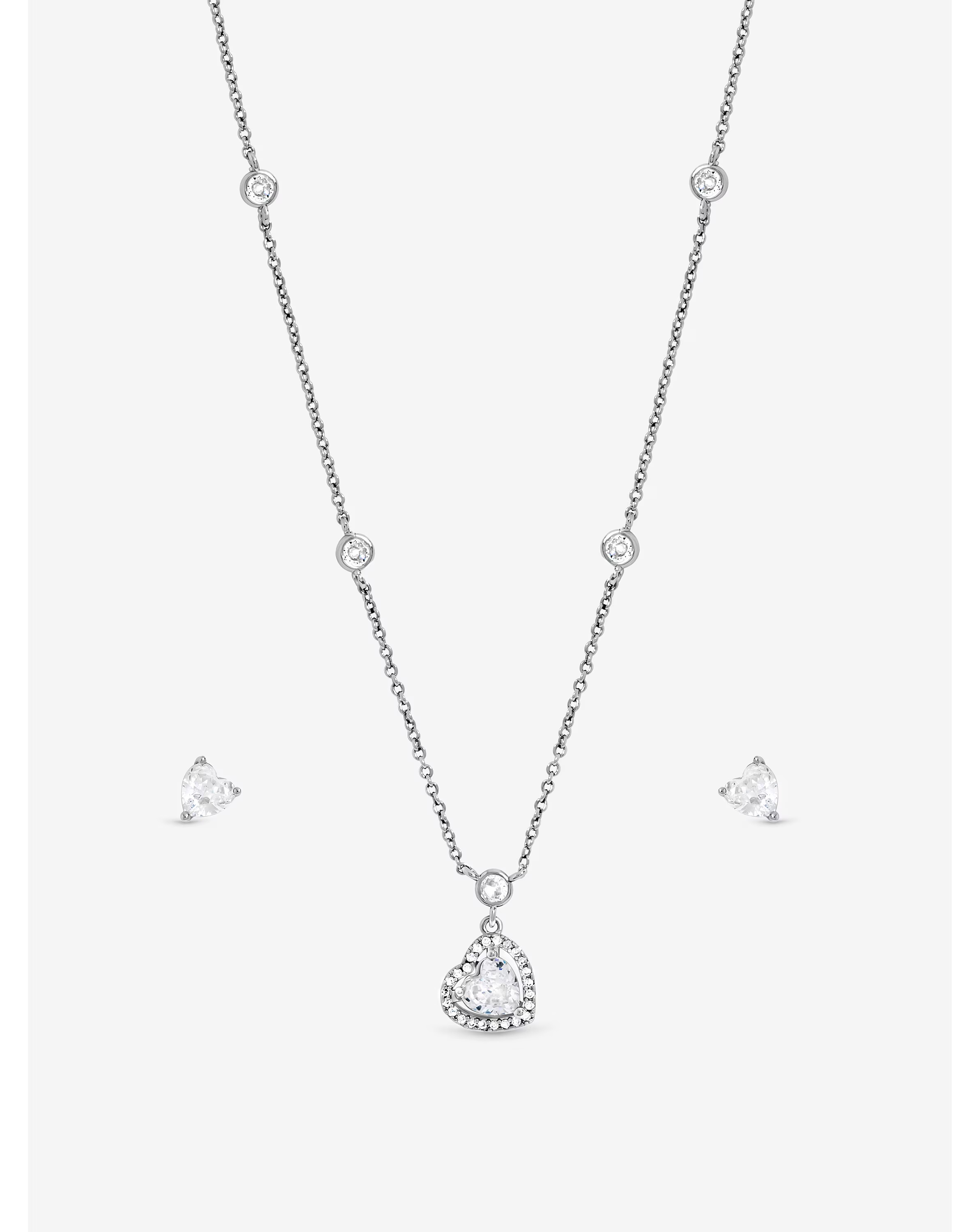 Jon Richard CZ Heart Drop Set 2 Jon Richard CZ Heart Drop Set
