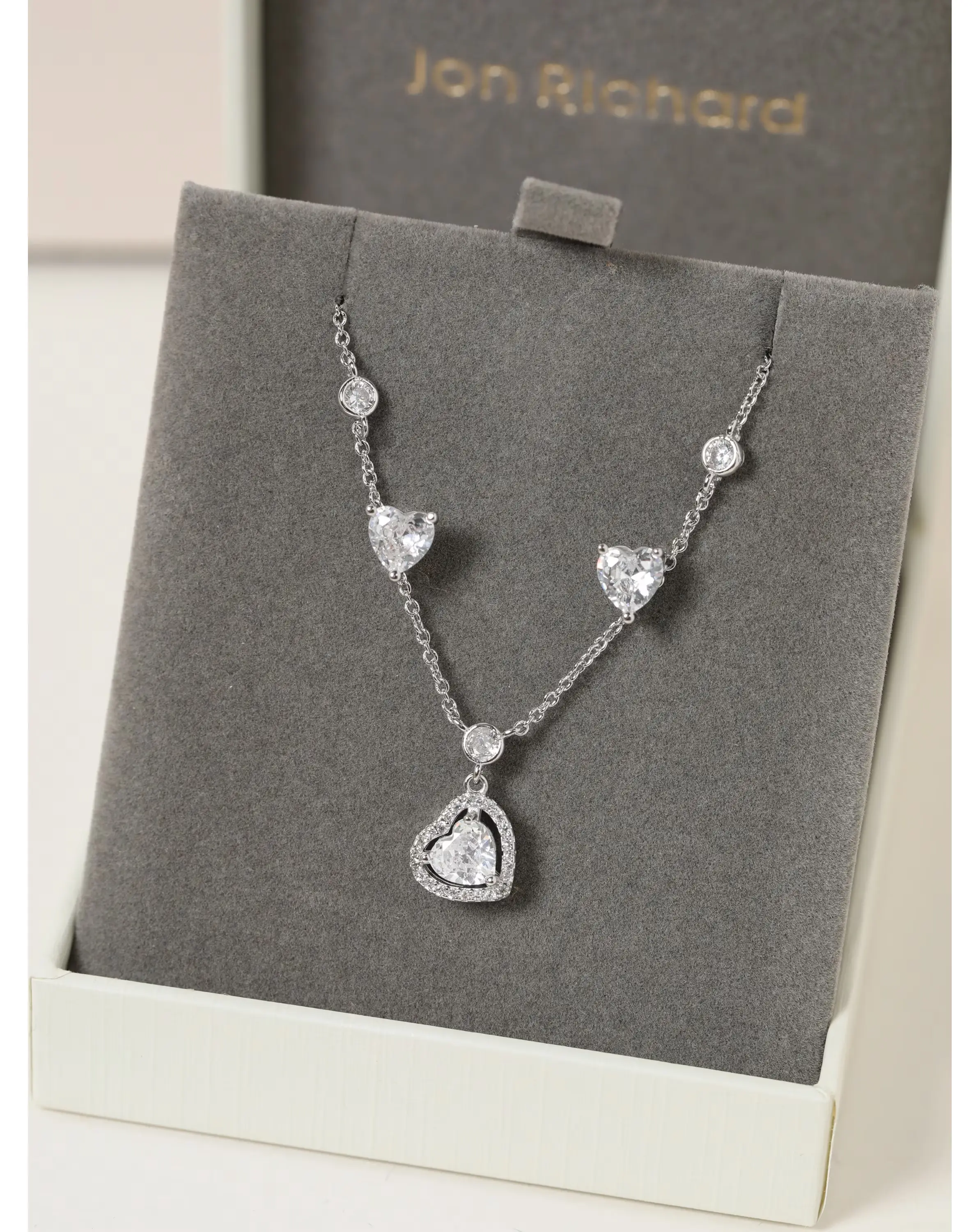 Jon Richard CZ Heart Drop Set 3 Jon Richard CZ Heart Drop Set