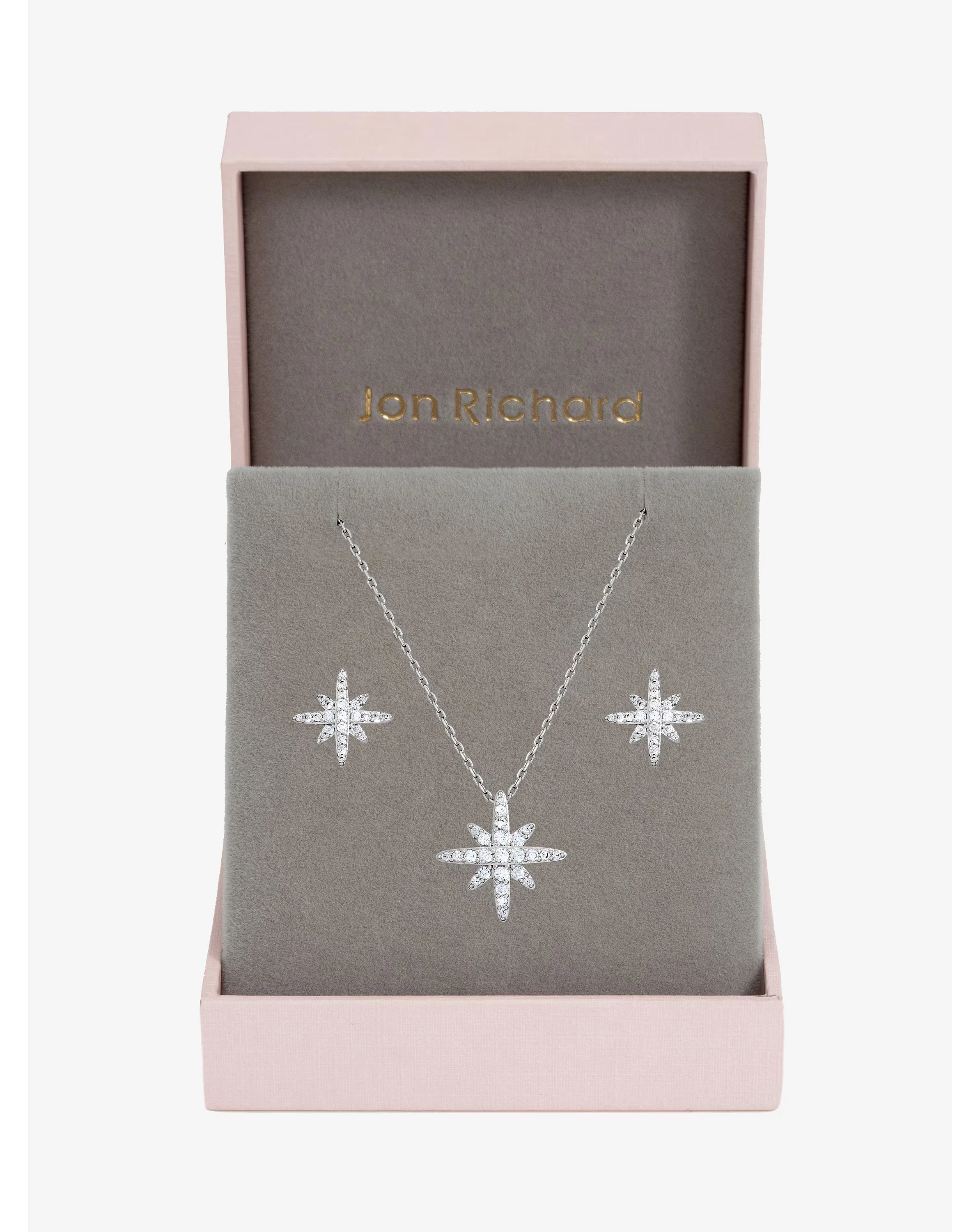 Jon Richard Rhodium Plated Pave Star Set 1 Jon Richard Rhodium Plated Pave Star Set