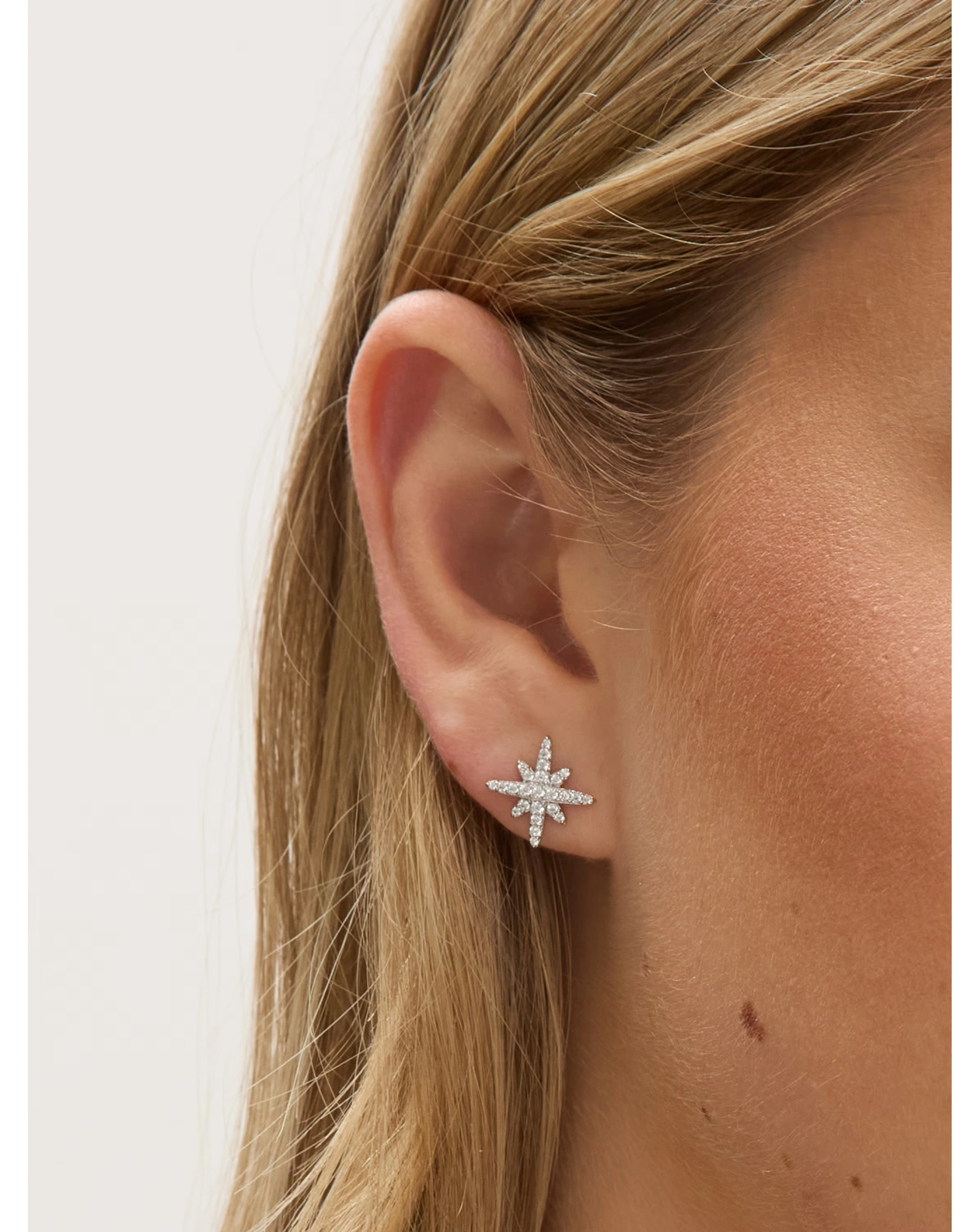 Jon Richard Rhodium Plated Pave Star Set 5 Jon Richard Rhodium Plated Pave Star Set
