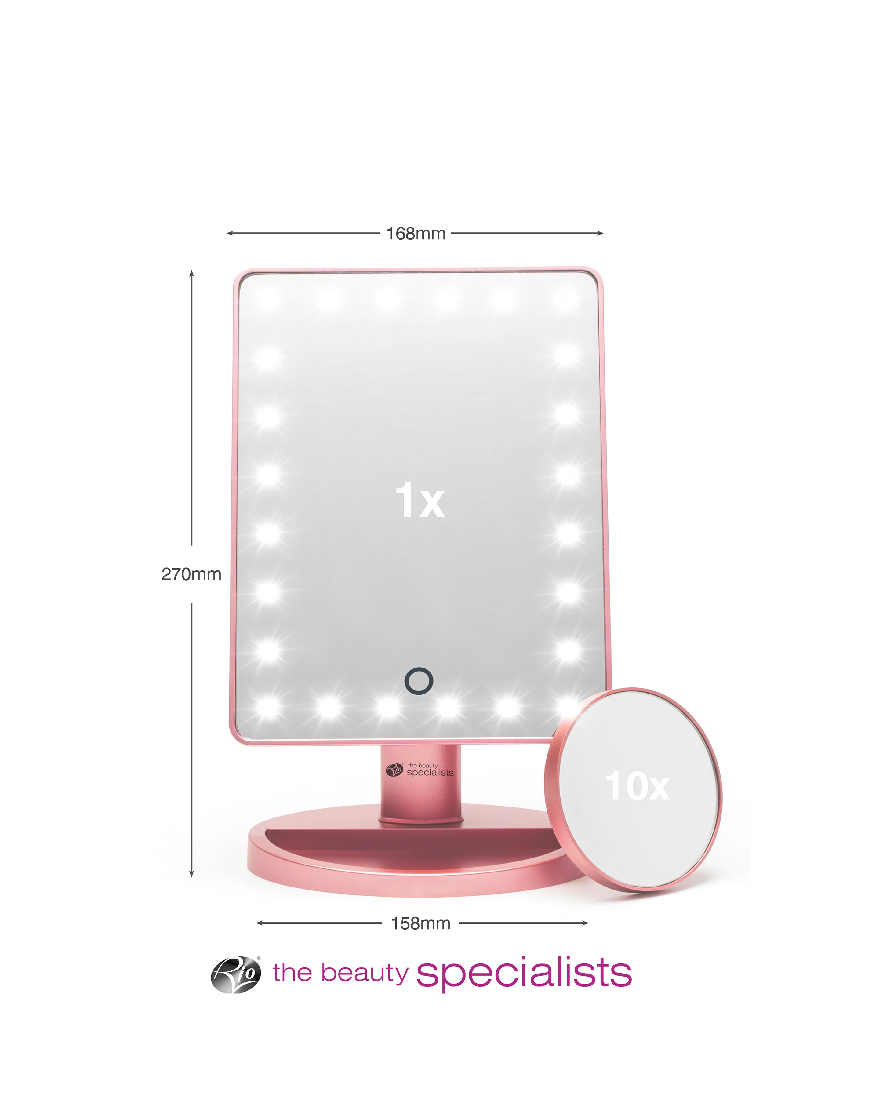 Rio Rose Gold 24 LED Makeup Mirror 2 Rio Rose Gold 24 LED Makeup Mirror