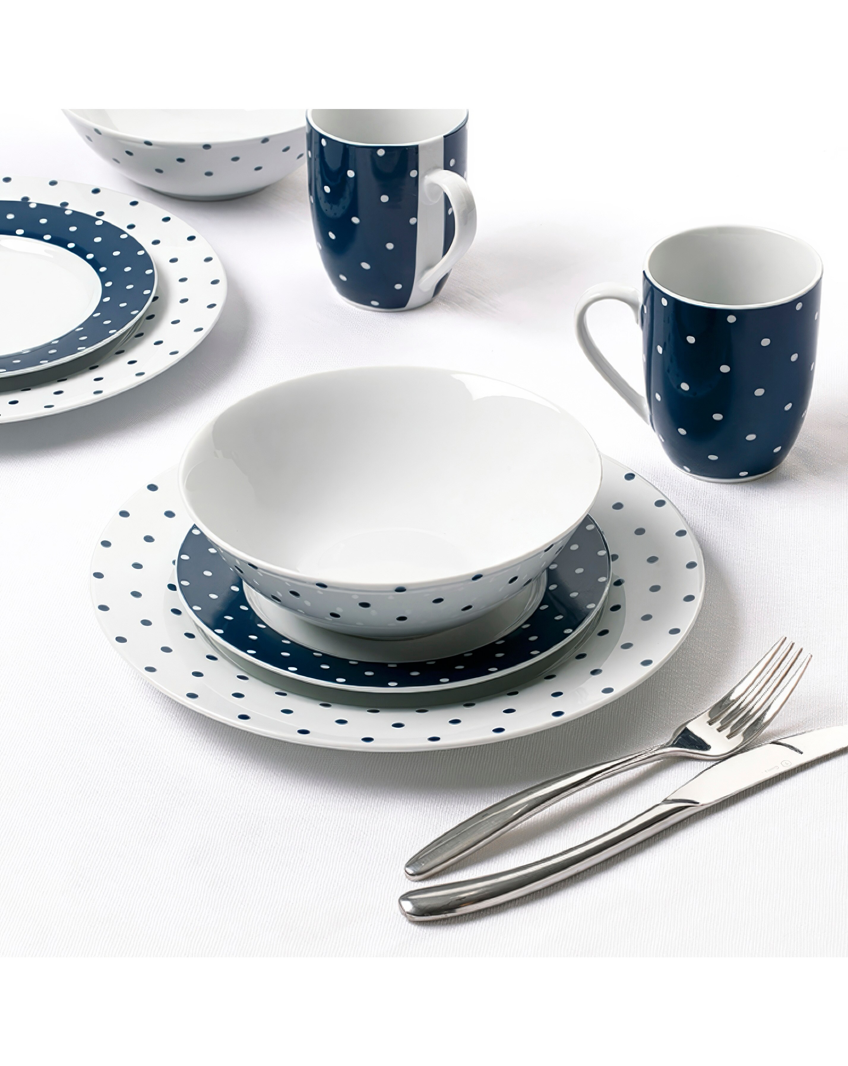 Waterside Blue Spot 24 Piece Dinner Set 3 Waterside Blue Spot 24 Piece Dinner Set