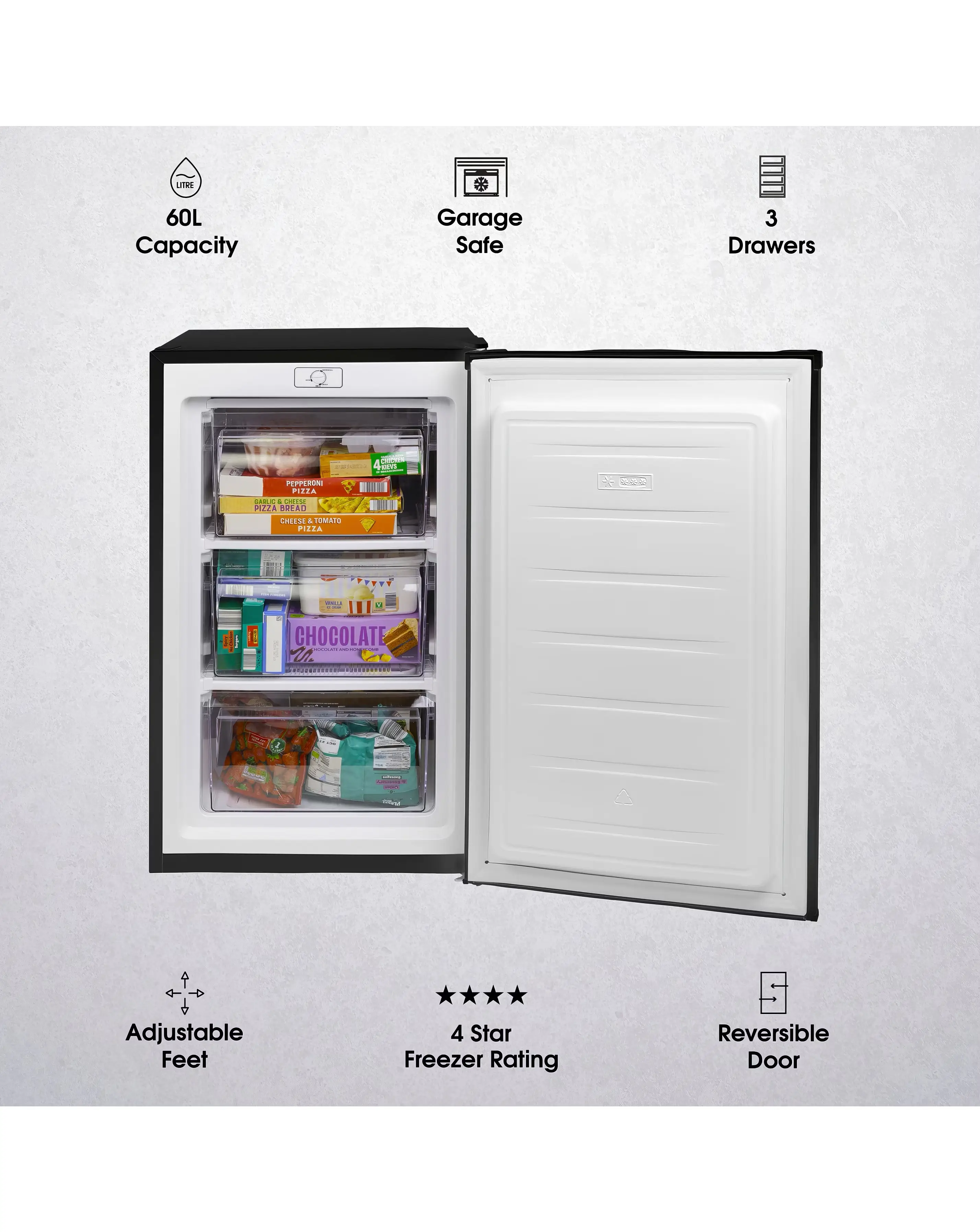 Abode A85UCFZ482E1B 50cm Undercounter Freezer - Black 5 Abode A85UCFZ482E1B 50cm Undercounter Freezer - Black
