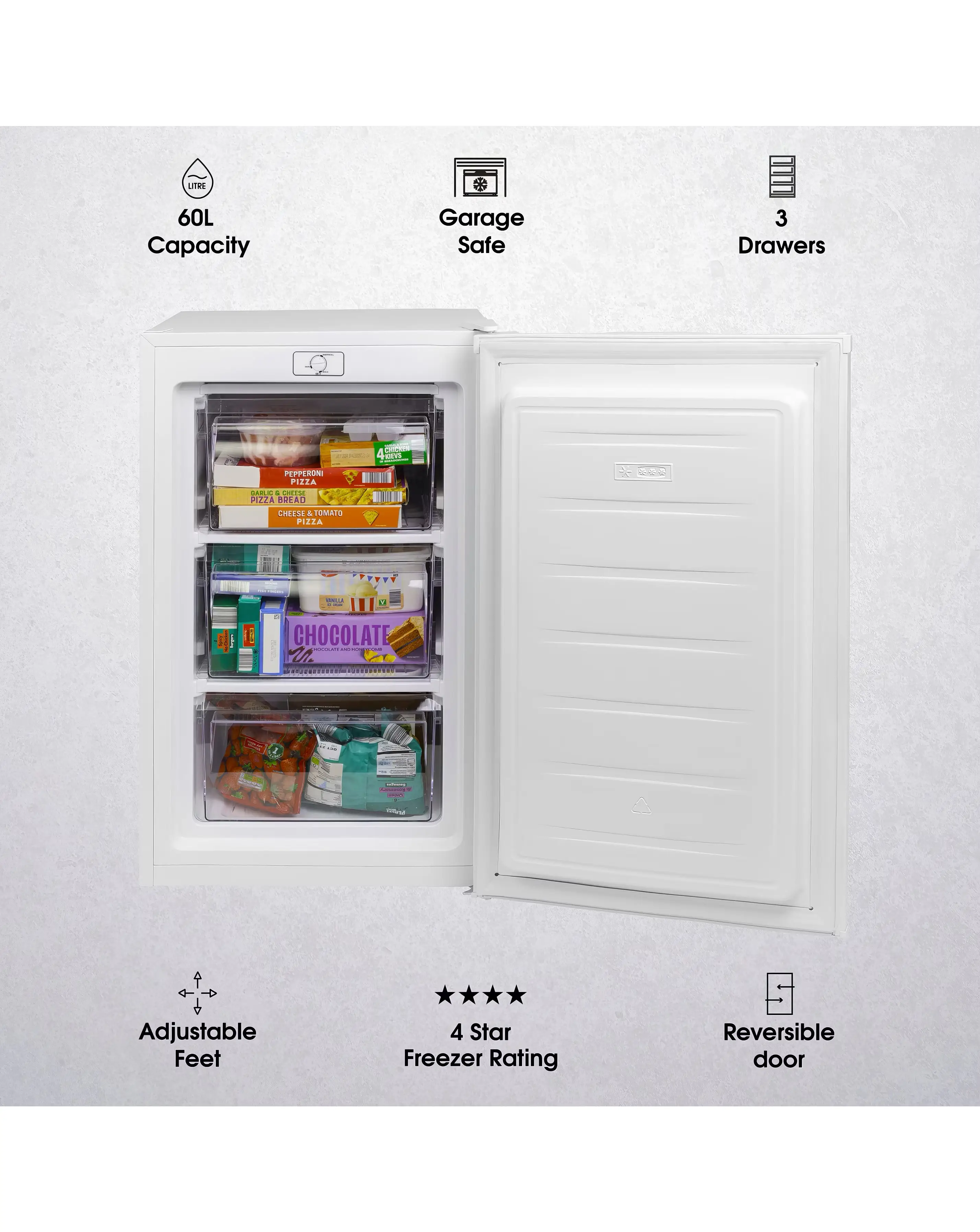 Abode A85UCFZ482E1W 50cm Undercounter Freezer - White 7 Abode A85UCFZ482E1W 50cm Undercounter Freezer - White