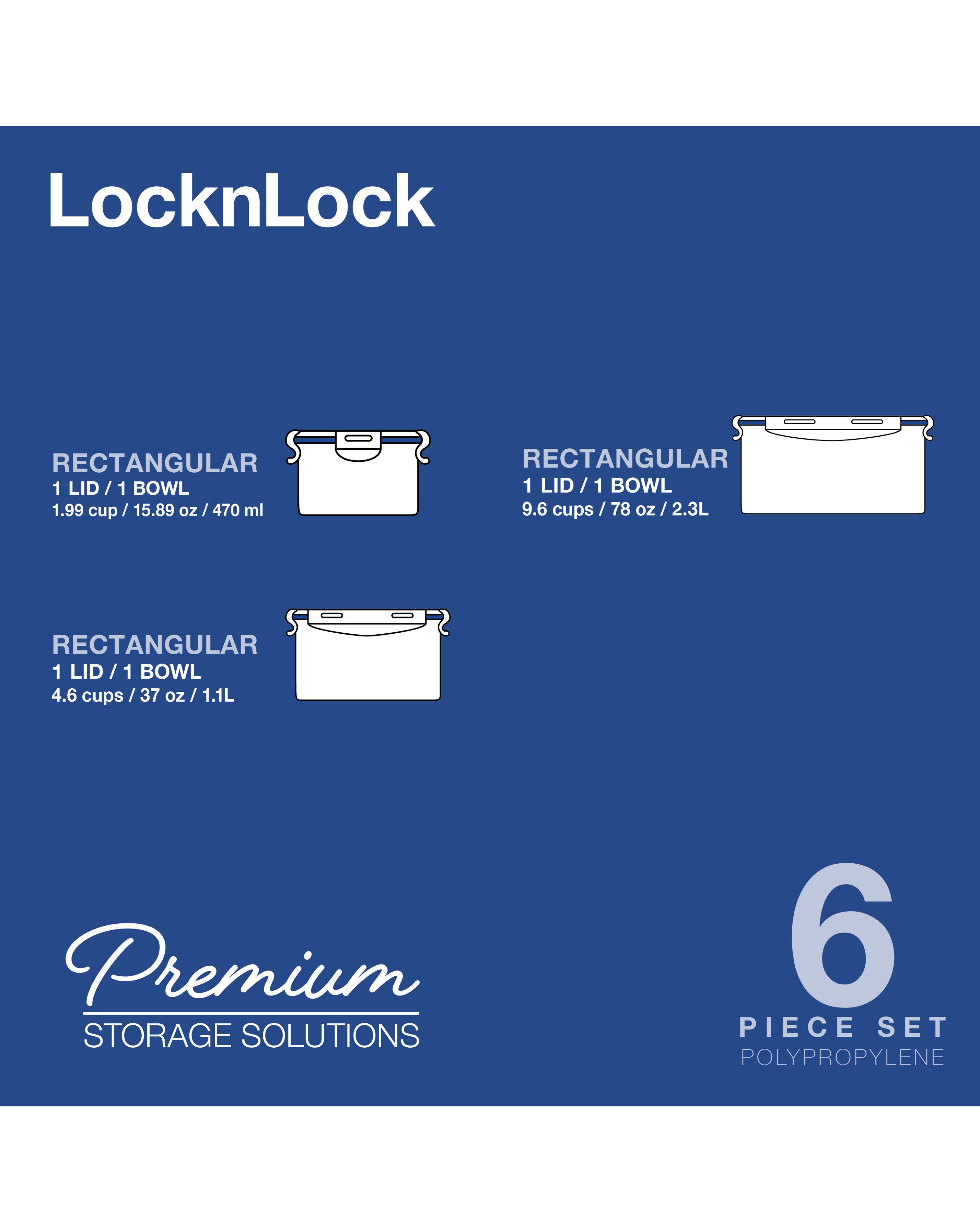 LocknLock 5 Piece Assorted Container Set 5 LocknLock 5 Piece Assorted Container Set