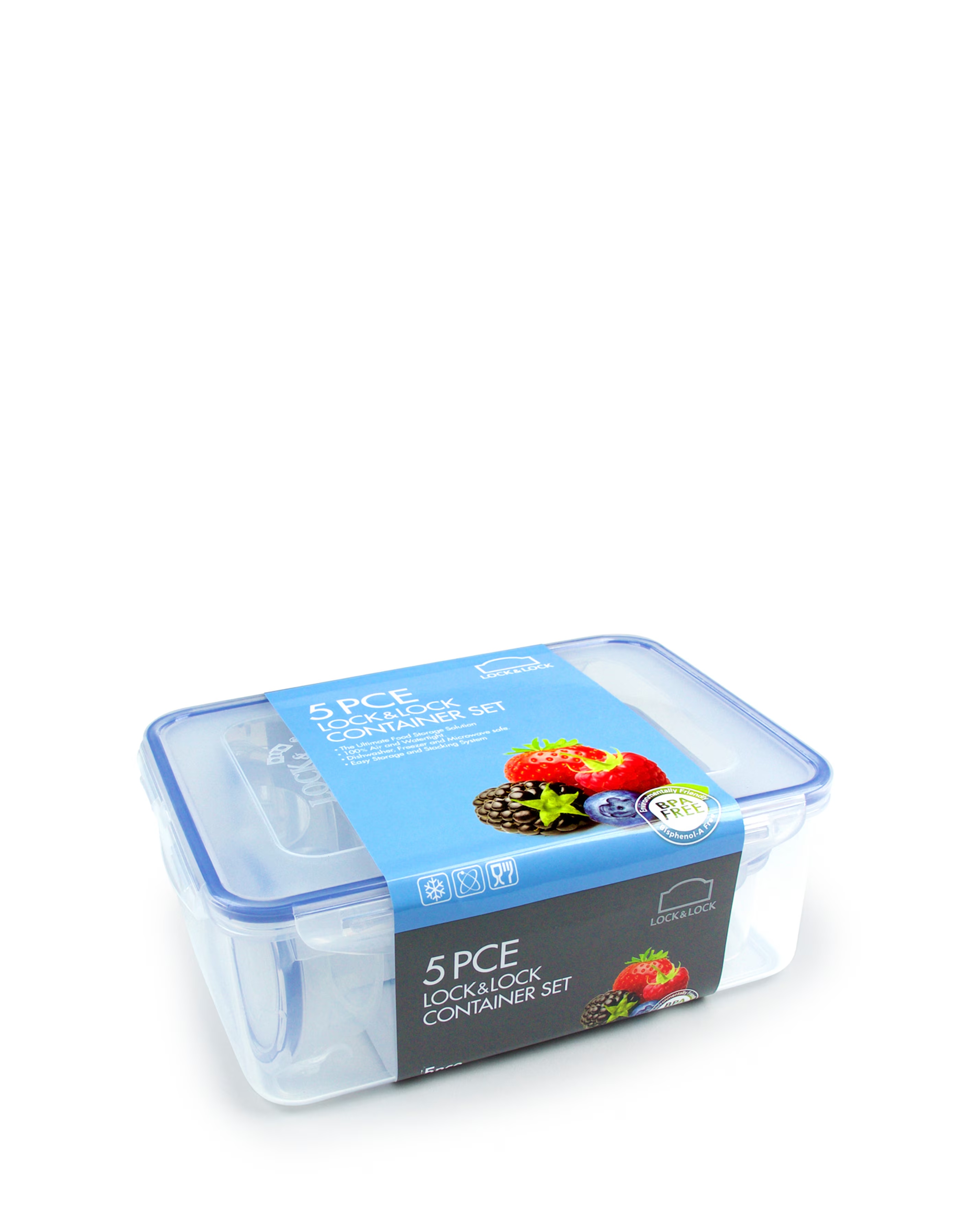 LocknLock 5 Piece Assorted Container Set 4 LocknLock 5 Piece Assorted Container Set