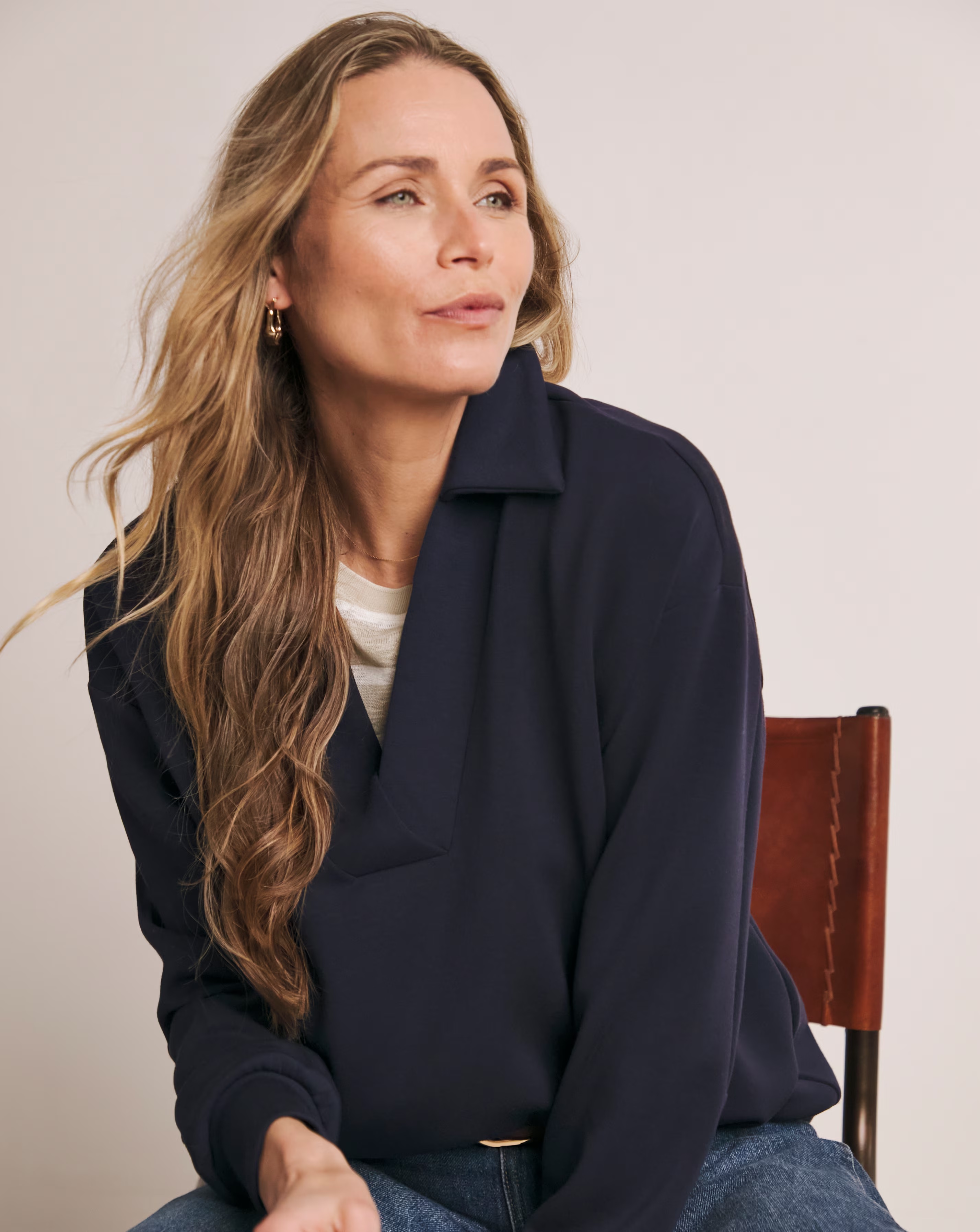Anthology Navy Collared Modal Sweatshirt 5 Anthology Navy Collared Modal Sweatshirt